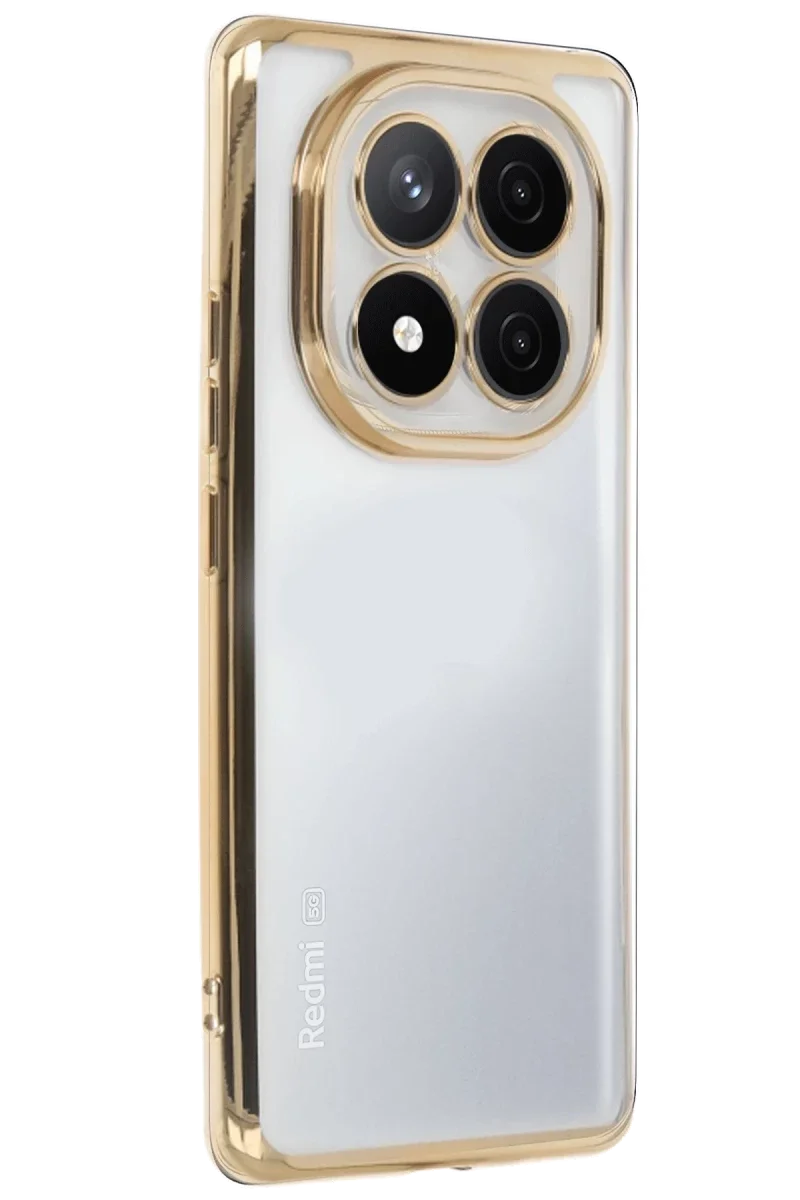 Xiaomi Redmi Note 14 Pro 5G Kılıf Razer Lensli Silikon - Gold