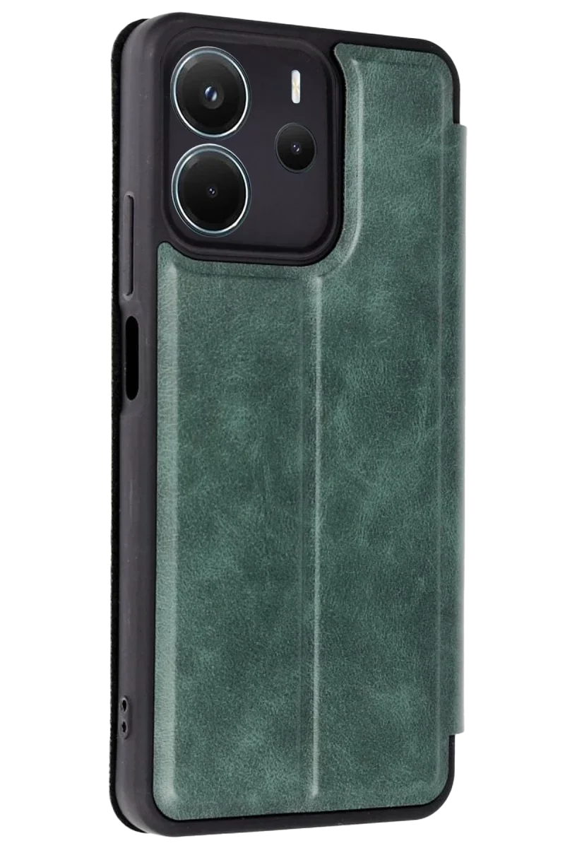 Xiaomi Redmi Note 14 4G Kılıf Flip Cover - Koyu Yeşil Xiaomi Redmi Note 14 4G Kılıf Flip Cover - Koyu Yeşil