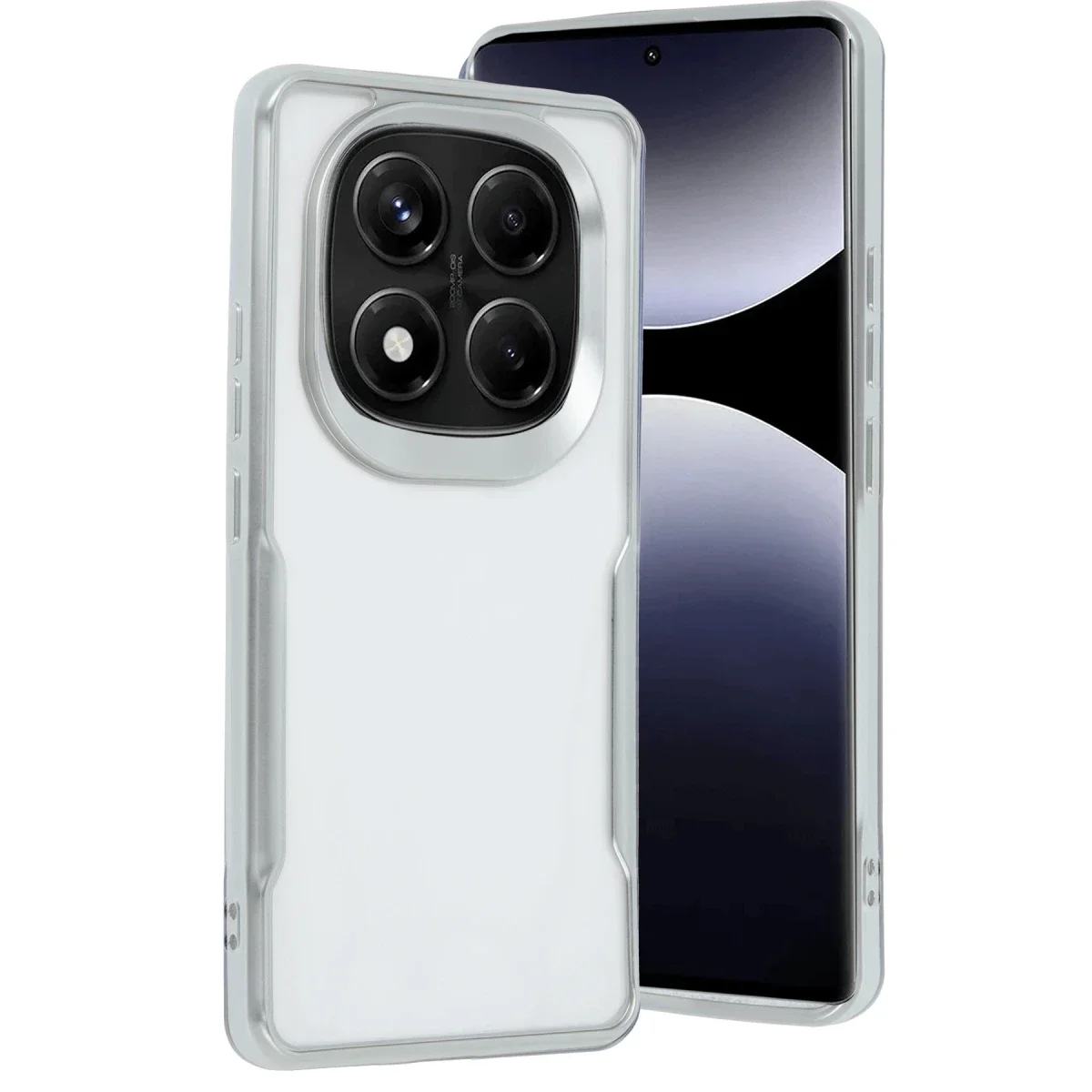Xiaomi Redmi Note 14 Pro Plus Kılıf Boyi Silikon Kapak - Gümüş Xiaomi Redmi Note 14 Pro Plus Kılıf Boyi Silikon Kapak - Gümüş