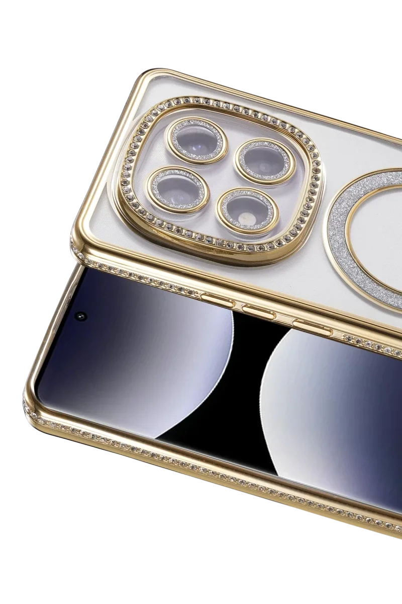 Xiaomi Redmi Note 14 Pro 5G Joke Simli Magneticsafe Kılıf - Gold