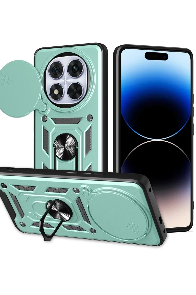 Xiaomi Redmi Note 14 Pro Plus Kılıf Pars Lens Yüzüklü Silikon - Yeşil Xiaomi Redmi Note 14 Pro Plus Kılıf Pars Lens Yüzüklü Silikon - Yeşil