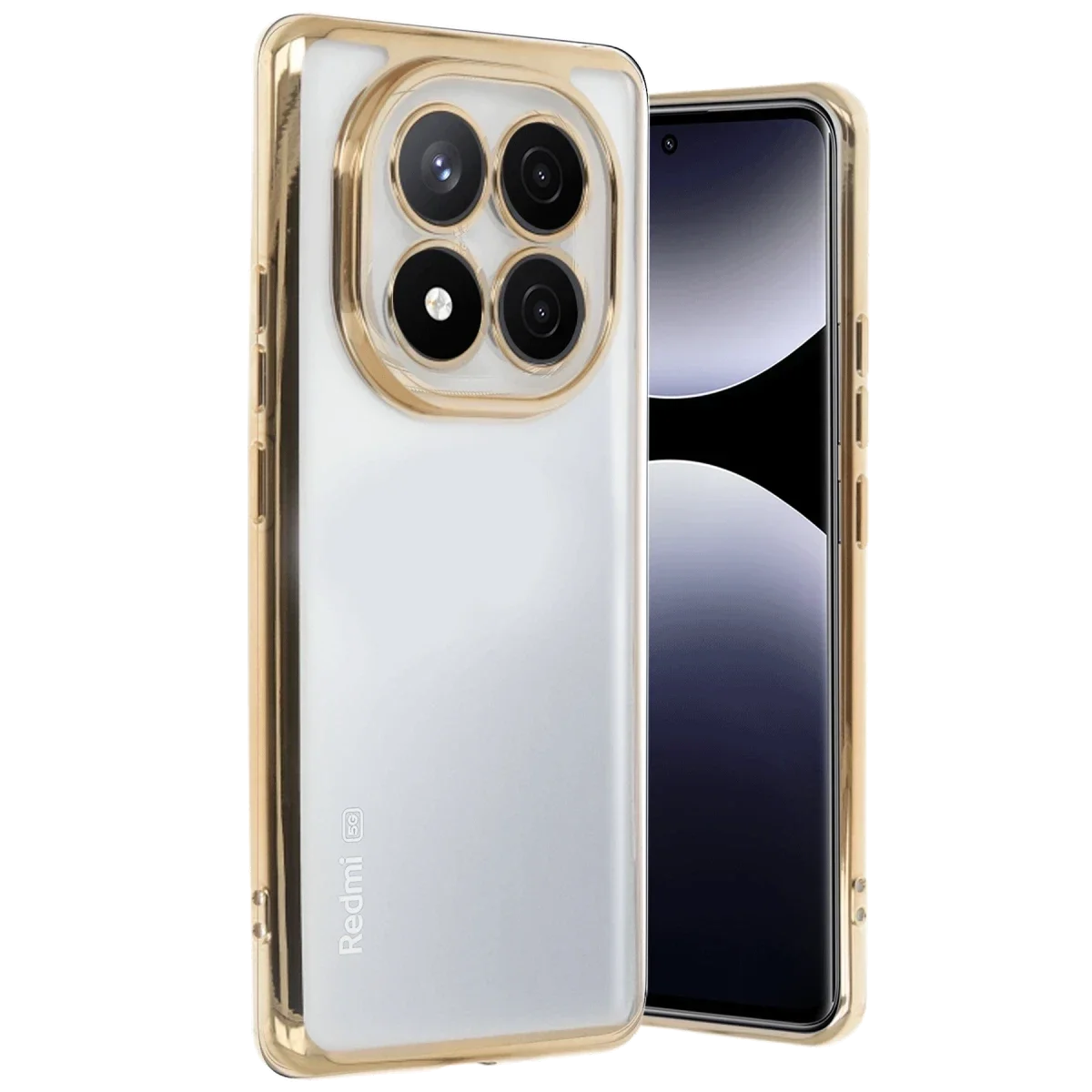 Xiaomi Redmi Note 14 Pro 5G Kılıf Razer Lensli Silikon - Gold