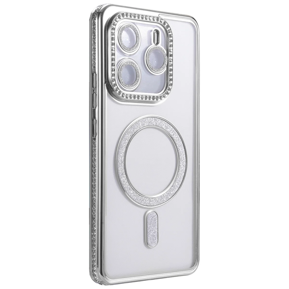 Xiaomi Redmi Note 14 4g Joke Simli Magneticsafe Kılıf - Gümüş Xiaomi Redmi Note 14 4g Joke Simli Magneticsafe Kılıf - Gümüş