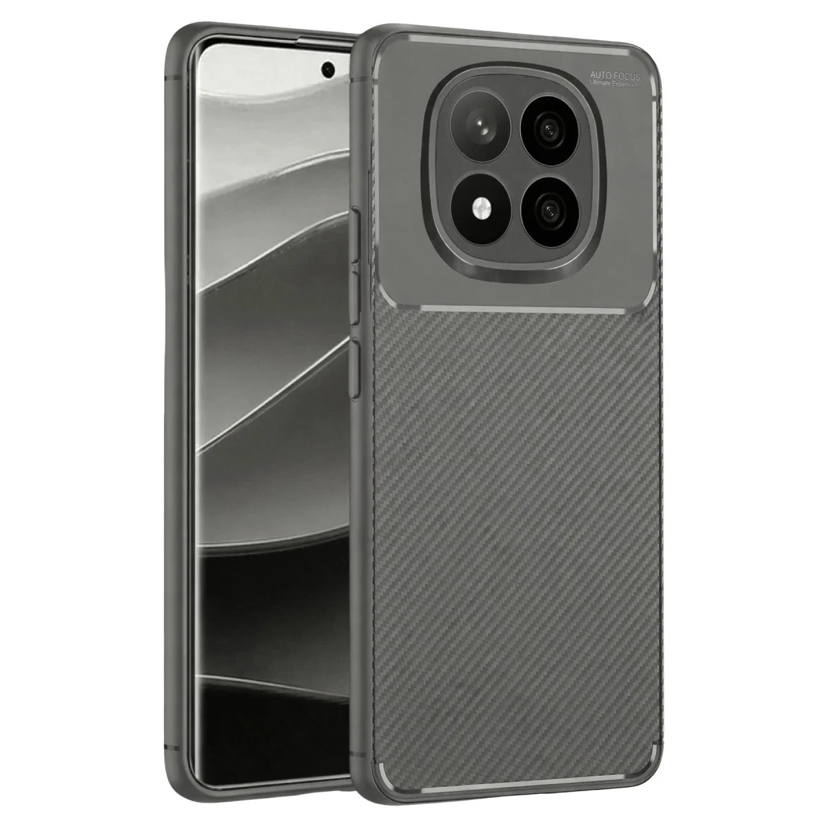 Xiaomi Redmi Note 14 Pro Plus Kılıf Auto Focus Karbon Kapak - Gri Xiaomi Redmi Note 14 Pro Plus Kılıf Auto Focus Karbon Kapak - Gri
