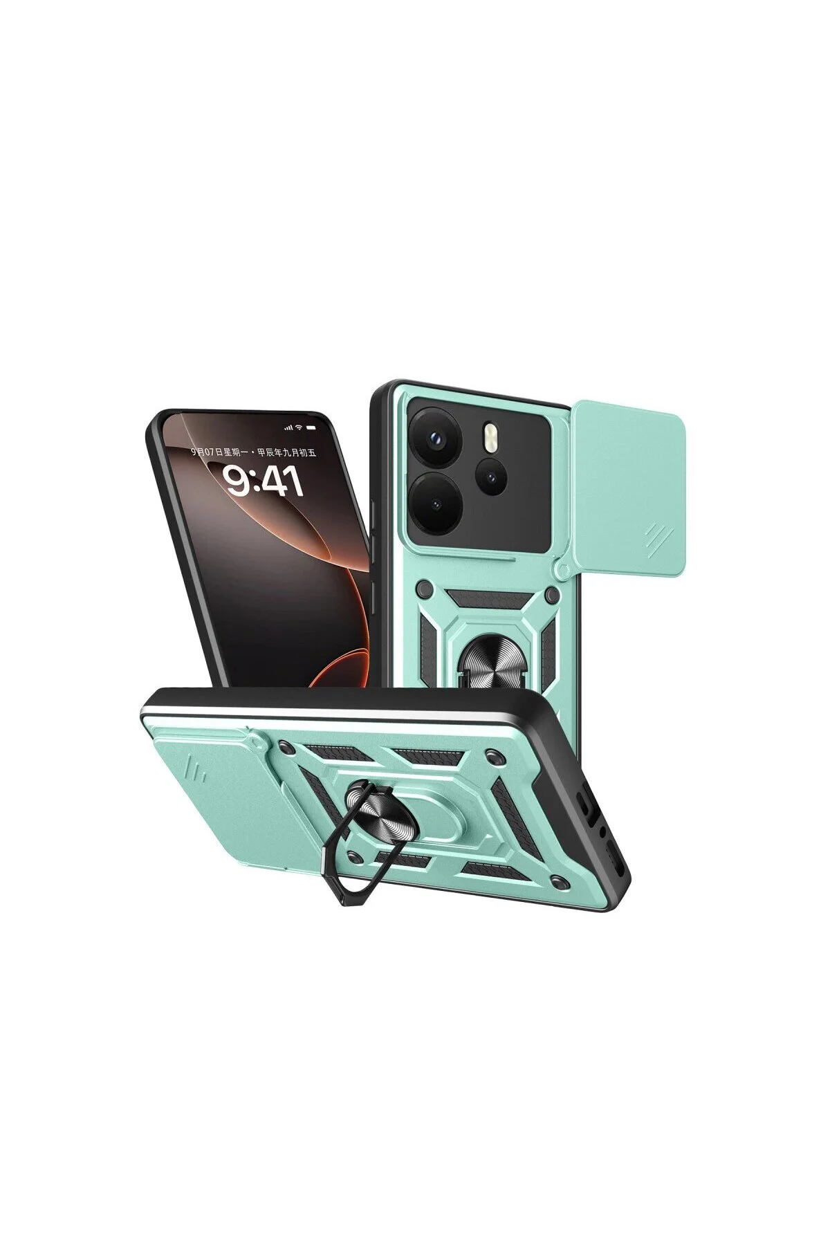 Xiaomi Redmi Note 14 4g Pars Lens Yüzüklü Silikon - Yeşil Xiaomi Redmi Note 14 4g Pars Lens Yüzüklü Silikon - Yeşil