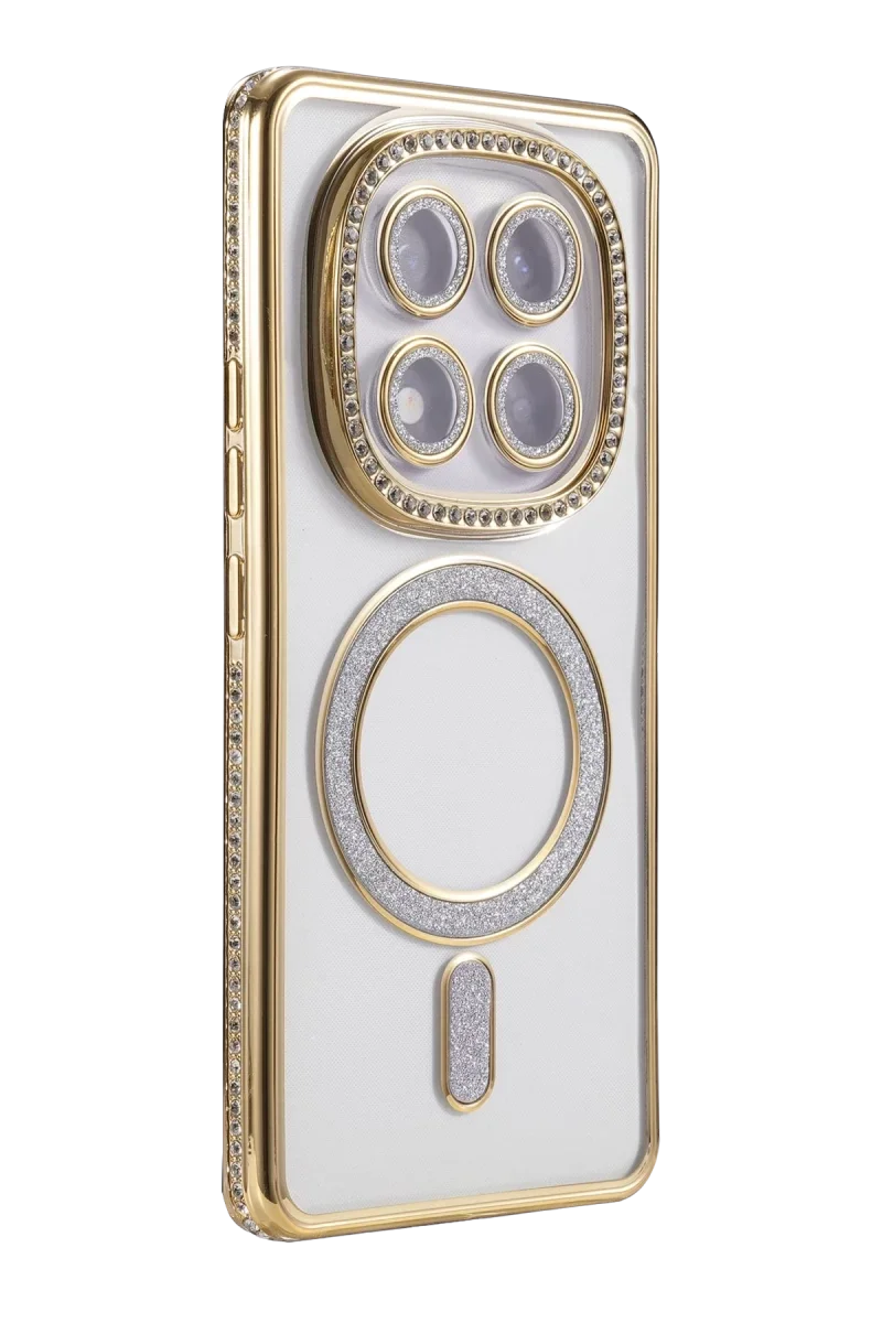Xiaomi Redmi Note 14 Pro 5G Joke Simli Magneticsafe Kılıf - Gold