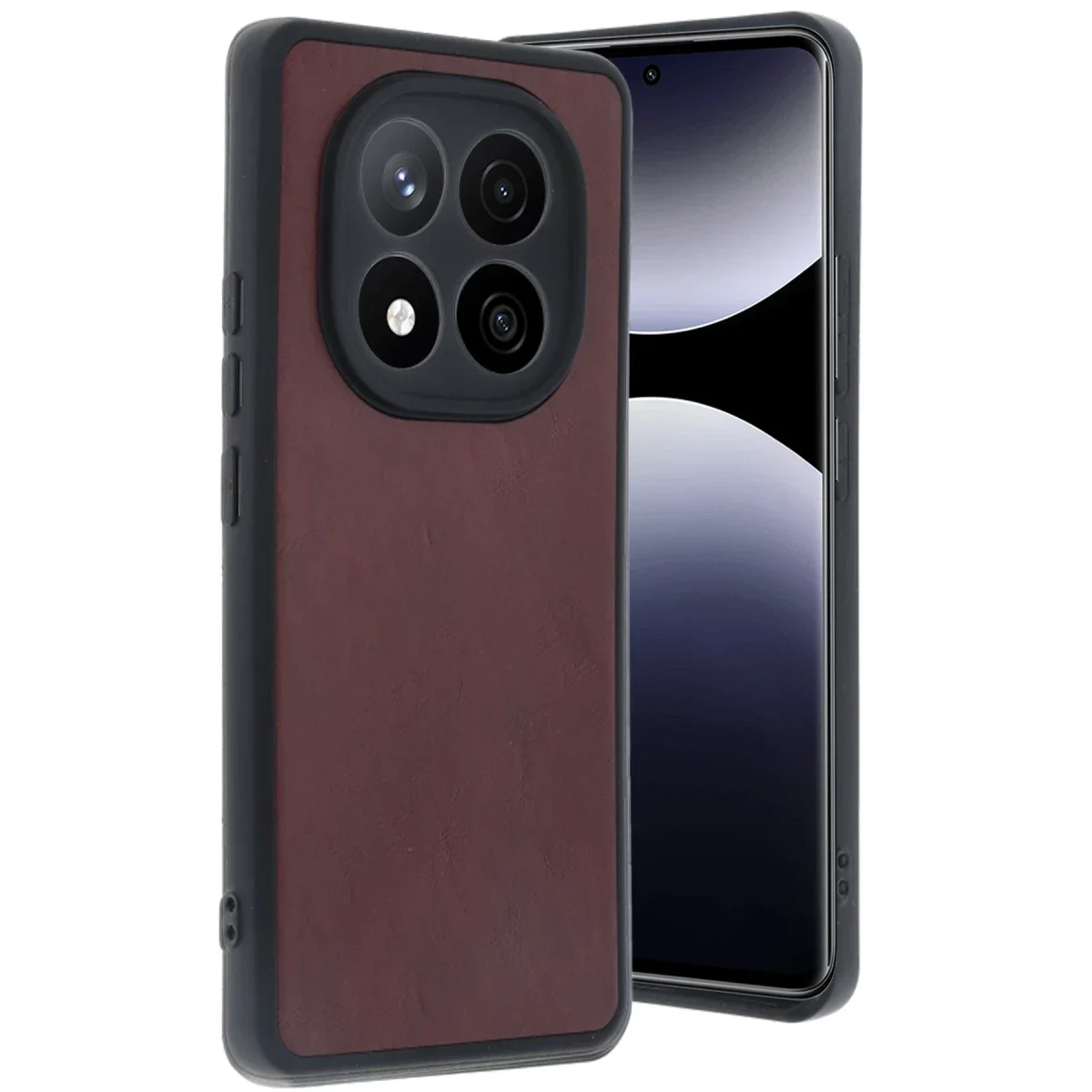 Xiaomi Redmi Note 14 Pro 5G Kılıf Aras Deri Kapak - Bordo Xiaomi Redmi Note 14 Pro 5G Kılıf Aras Deri Kapak - Bordo