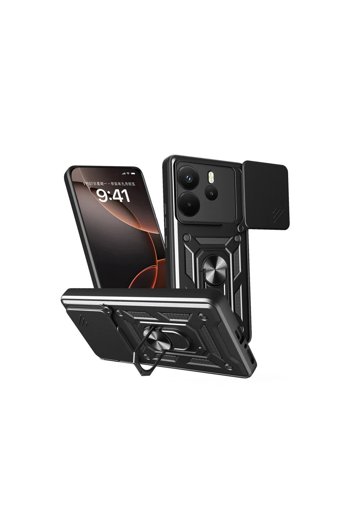 Xiaomi Redmi Note 14 4g Pars Lens Yüzüklü Silikon - Siyah Xiaomi Redmi Note 14 4g Pars Lens Yüzüklü Silikon - Siyah