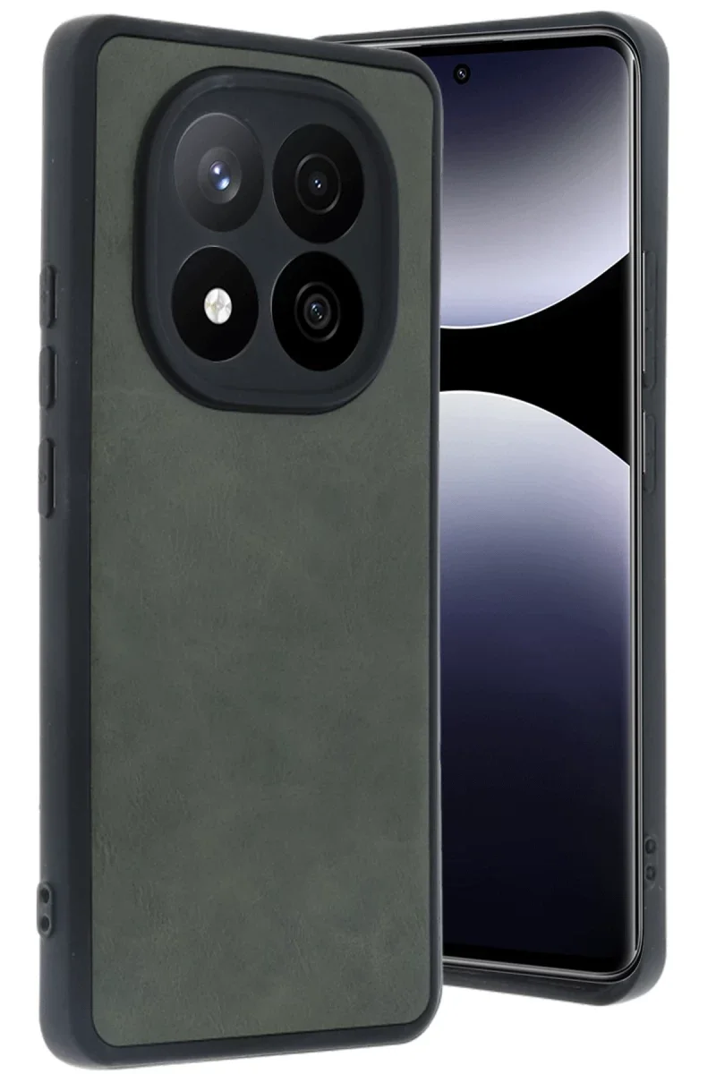 Xiaomi Redmi Note 14 Pro 5G Kılıf Aras Deri Kapak - Koyu Yeşil Xiaomi Redmi Note 14 Pro 5G Kılıf Aras Deri Kapak - Koyu Yeşil