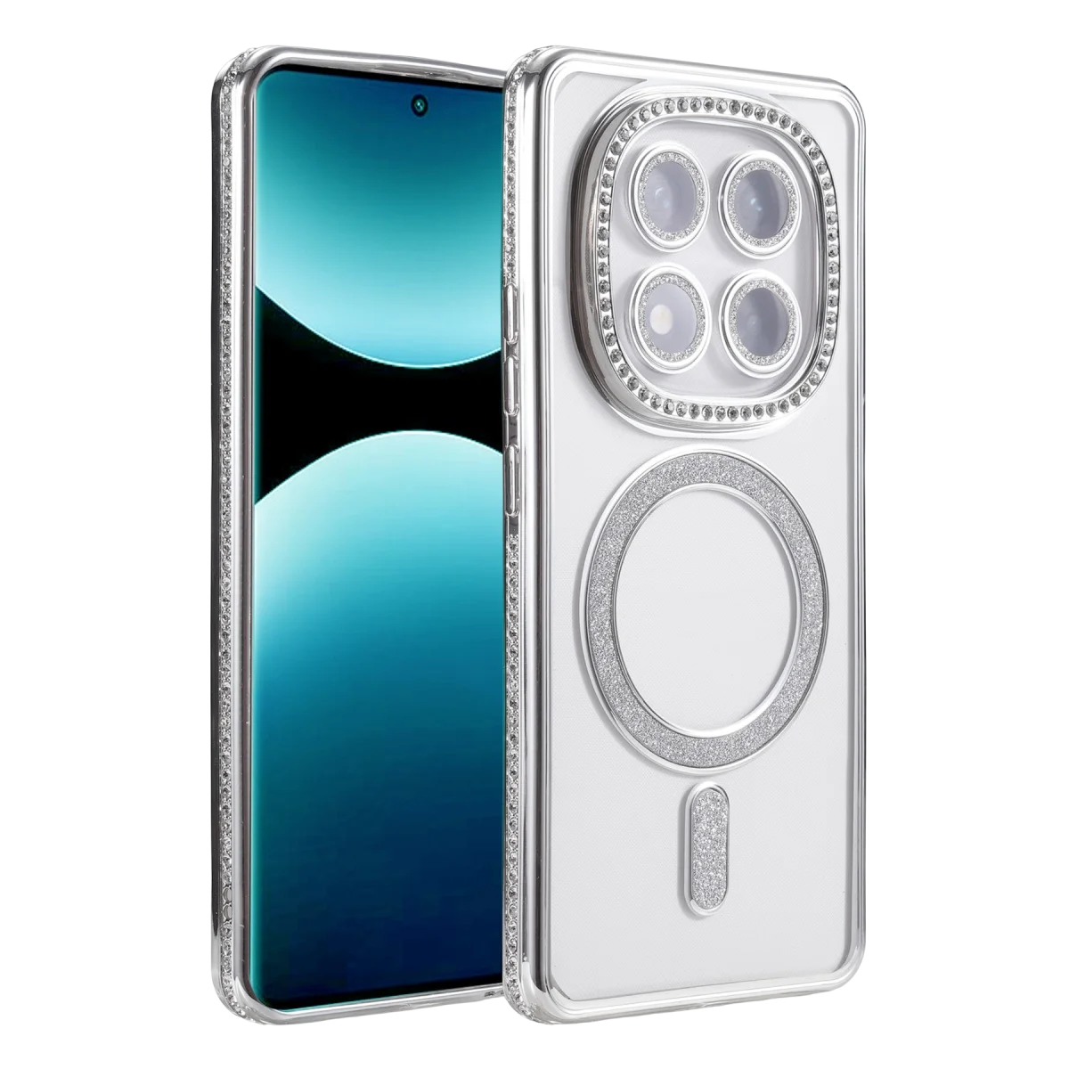 Xiaomi Redmi Note 15 4g Joke Simli Magneticsafe Kılıf - Gümüş Xiaomi Redmi Note 15 4g Joke Simli Magneticsafe Kılıf - Gümüş
