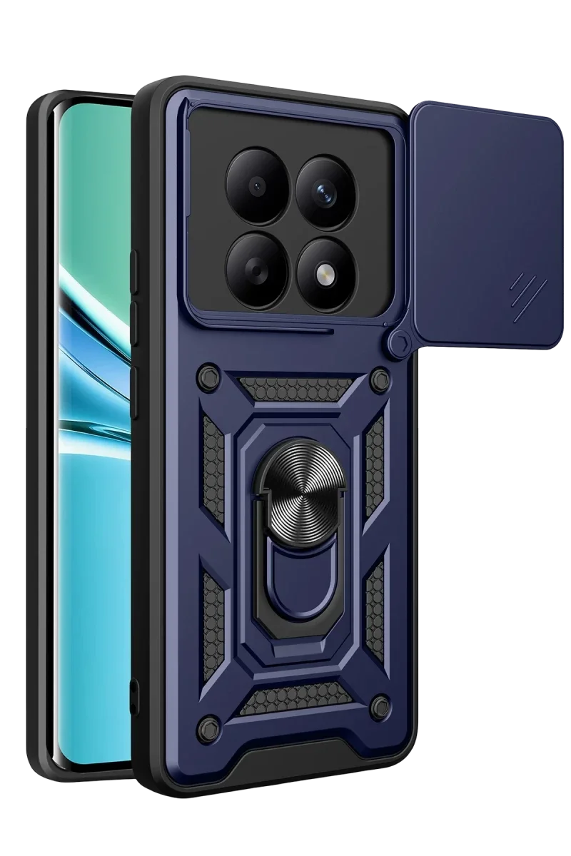 Xiaomi Redmi Note 15 4G Pars Lens Yüzüklü Silikon - Lacivert