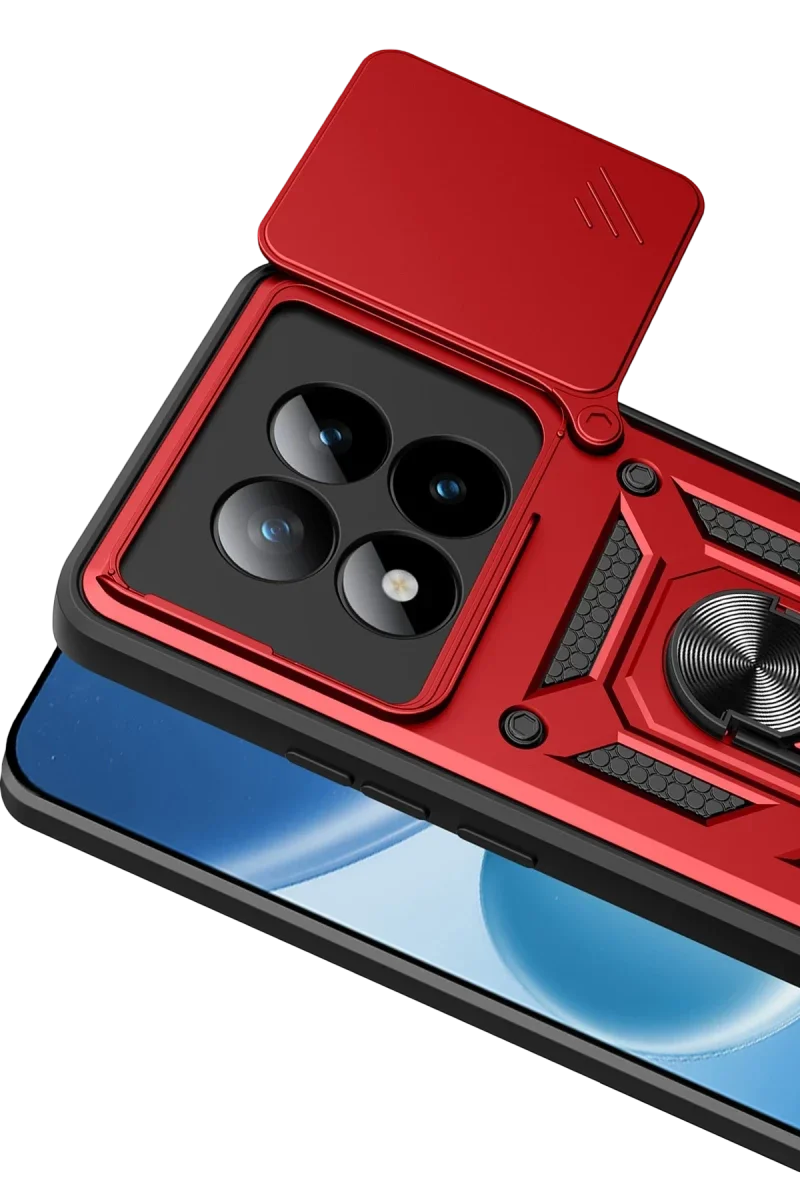 Xiaomi Redmi Note 15 Pro 5G Pars Lens Yüzüklü Silikon - Kırmızı