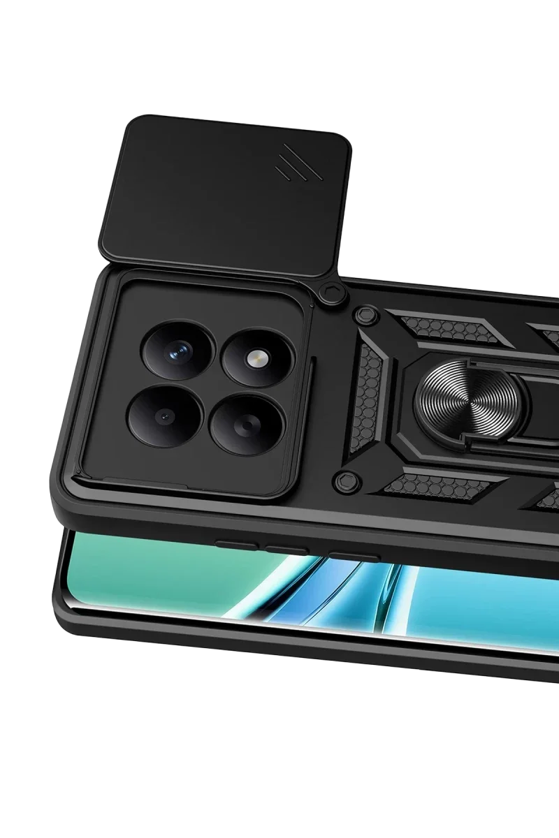 Xiaomi Redmi Note 15 4G Pars Lens Yüzüklü Silikon - Siyah