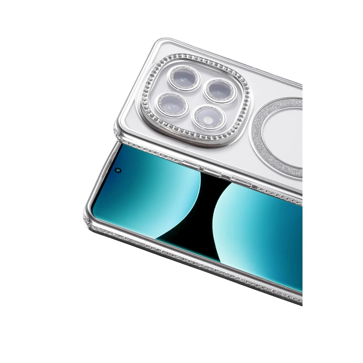 Xiaomi Redmi Note 15 4g Joke Simli Magneticsafe Kılıf - Gümüş Xiaomi Redmi Note 15 4g Joke Simli Magneticsafe Kılıf - Gümüş