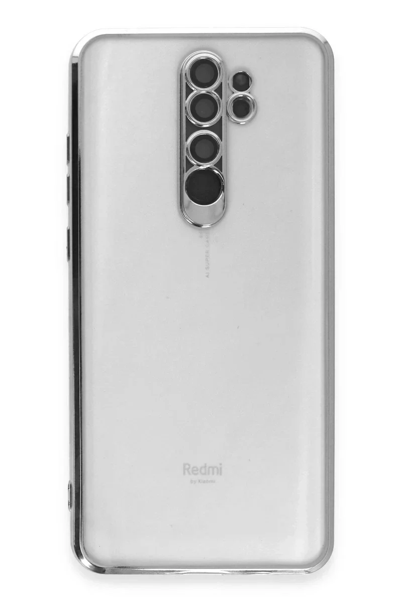 Xiaomi Redmi Note 8 Pro Kılıf Razer Lensli Silikon - Gümüş Xiaomi Redmi Note 8 Pro Kılıf Razer Lensli Silikon - Gümüş