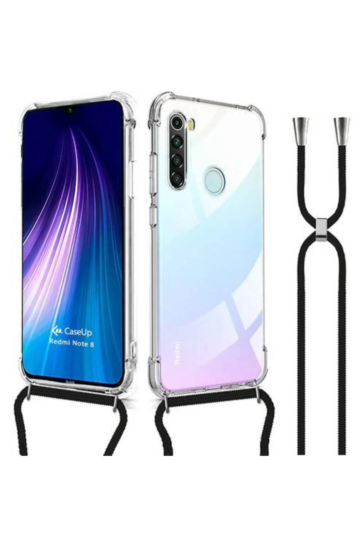 Xiaomi RedMi Note 8 Askılı İpli Şeffaf Tank Kılıf