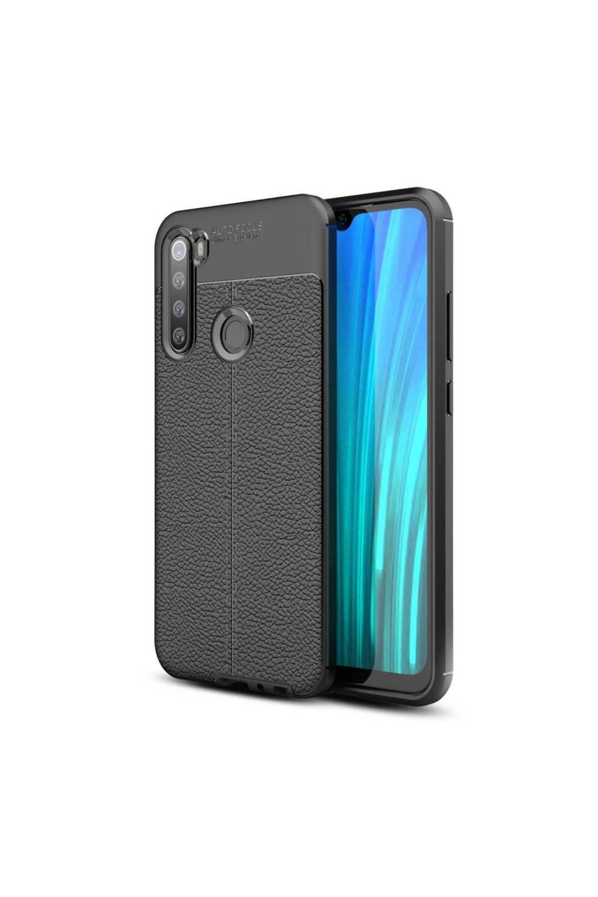 Xiaomi Redmi Note 8 Deri Görünümlü Silikon Siyah