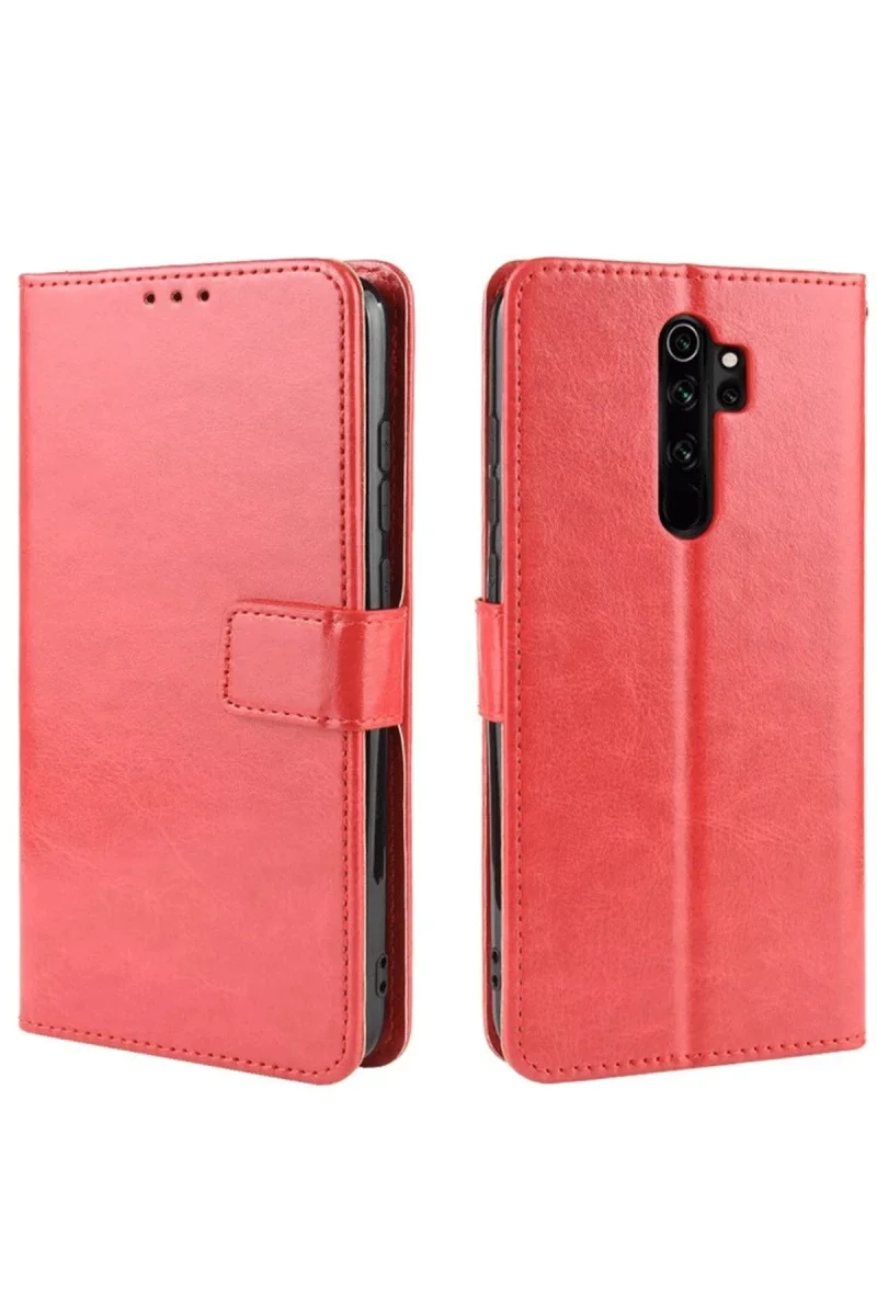 Xiaomi Redmi Note 8 Pro Kılıf Trend S Plus Kapaklı Kılıf - Kırmızı