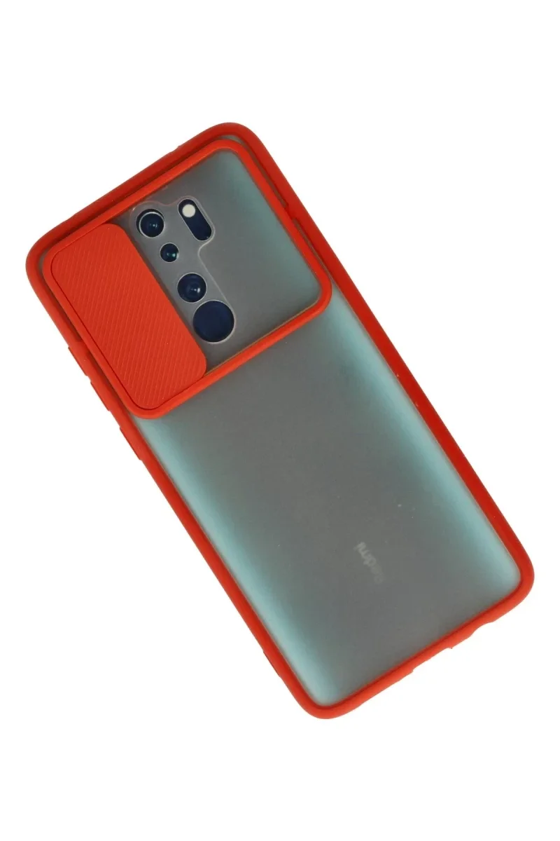 Xiaomi Redmi Note 8 Pro Kılıf Palm Buzlu Kamera Sürgülü Silikon - Kırmızı Xiaomi Redmi Note 8 Pro Kılıf Palm Buzlu Kamera Sürgülü Silikon - Kırmızı