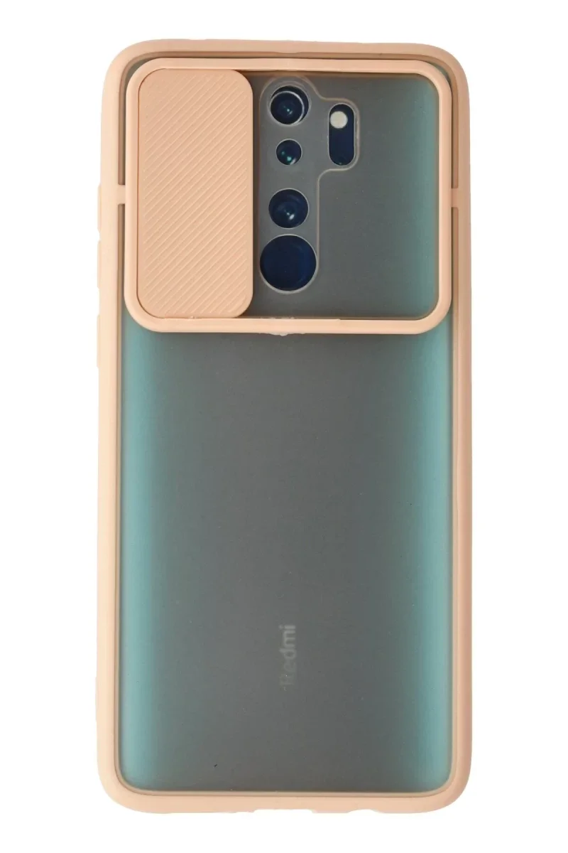 Xiaomi Redmi Note 8 Pro Kılıf Palm Buzlu Kamera Sürgülü Silikon - Pembe