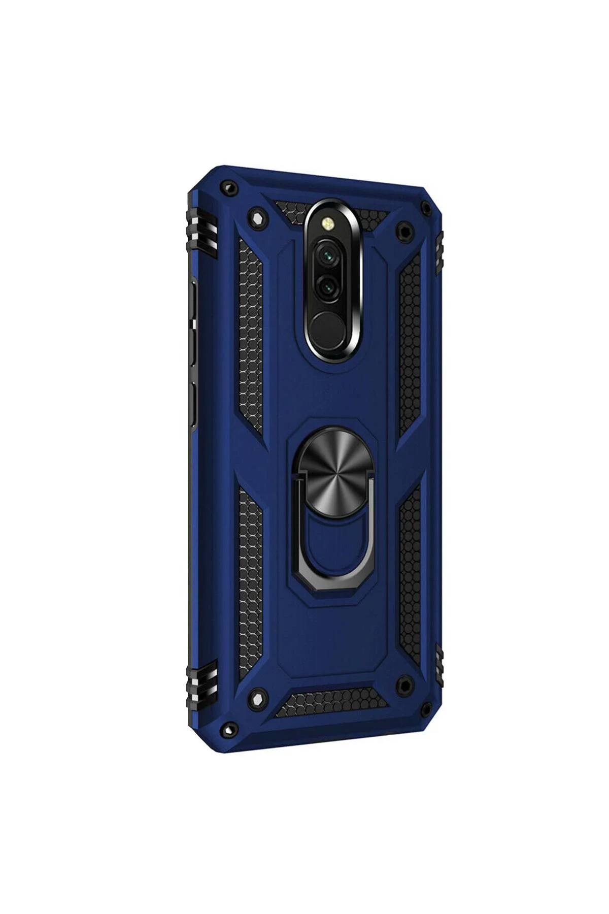 Xiaomi Redmi 8 Yüzüklü Tank Kılıf Lacivert