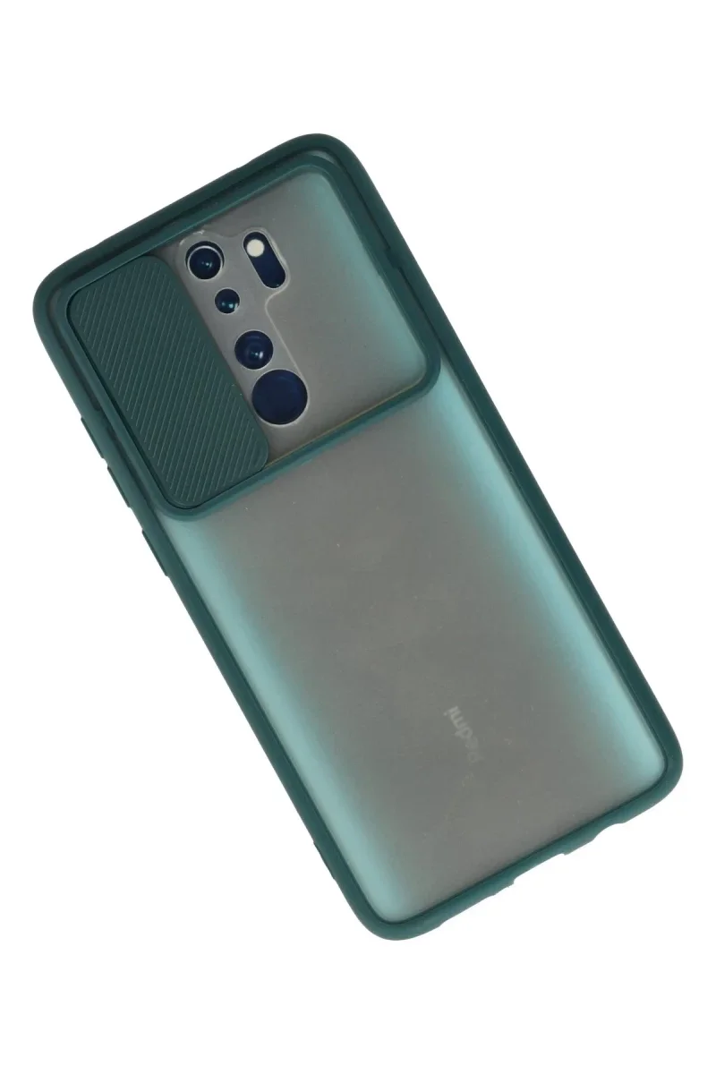 Xiaomi Redmi Note 8 Pro Kılıf Palm Buzlu Kamera Sürgülü Silikon - Yeşil