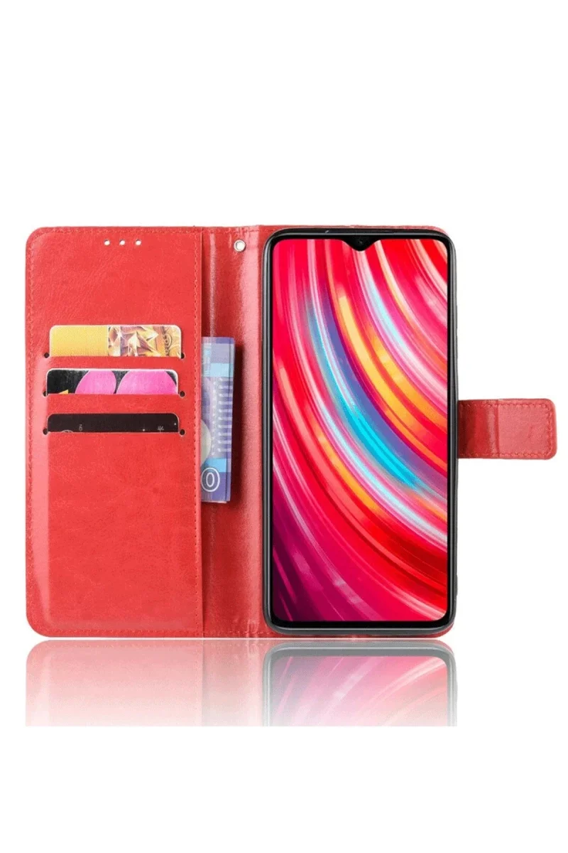 Xiaomi Redmi Note 8 Pro Kılıf Trend S Plus Kapaklı Kılıf - Kırmızı