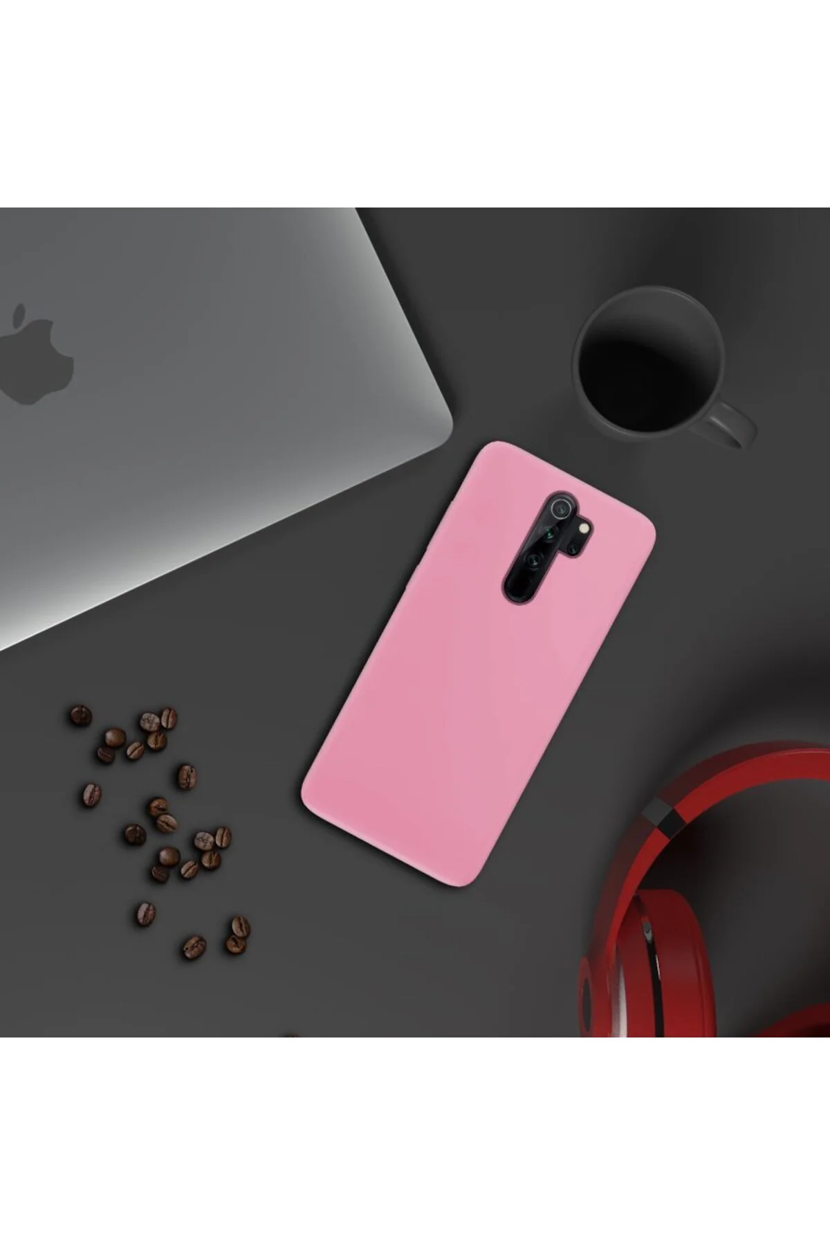 Xiaomi Redmi Note 8 Pro İnce Mat Silikon Kılıf Pembe