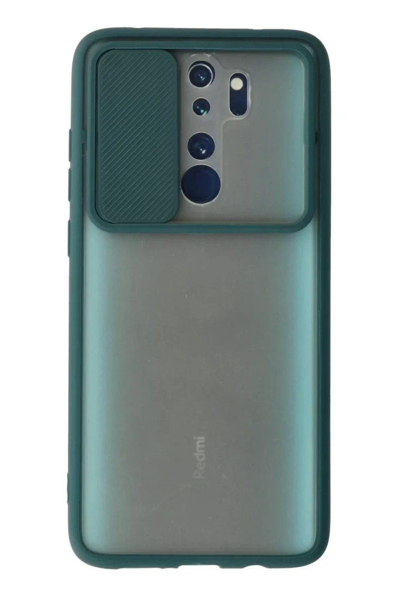 Xiaomi Redmi Note 8 Pro Kılıf Palm Buzlu Kamera Sürgülü Silikon - Yeşil
