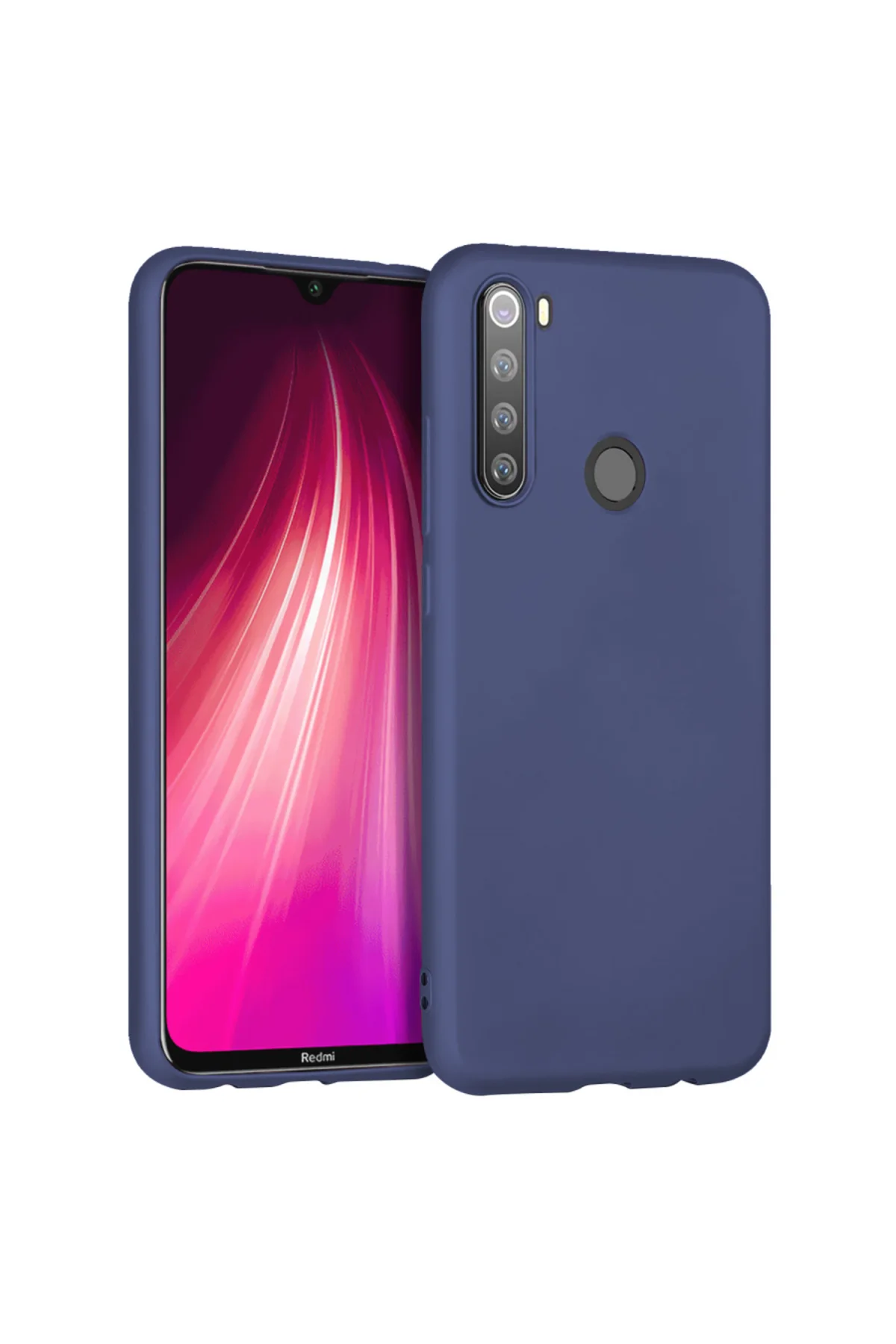 Xiaomi Redmi Note 8 İnce Mat Silikon Kılıf Lacivert