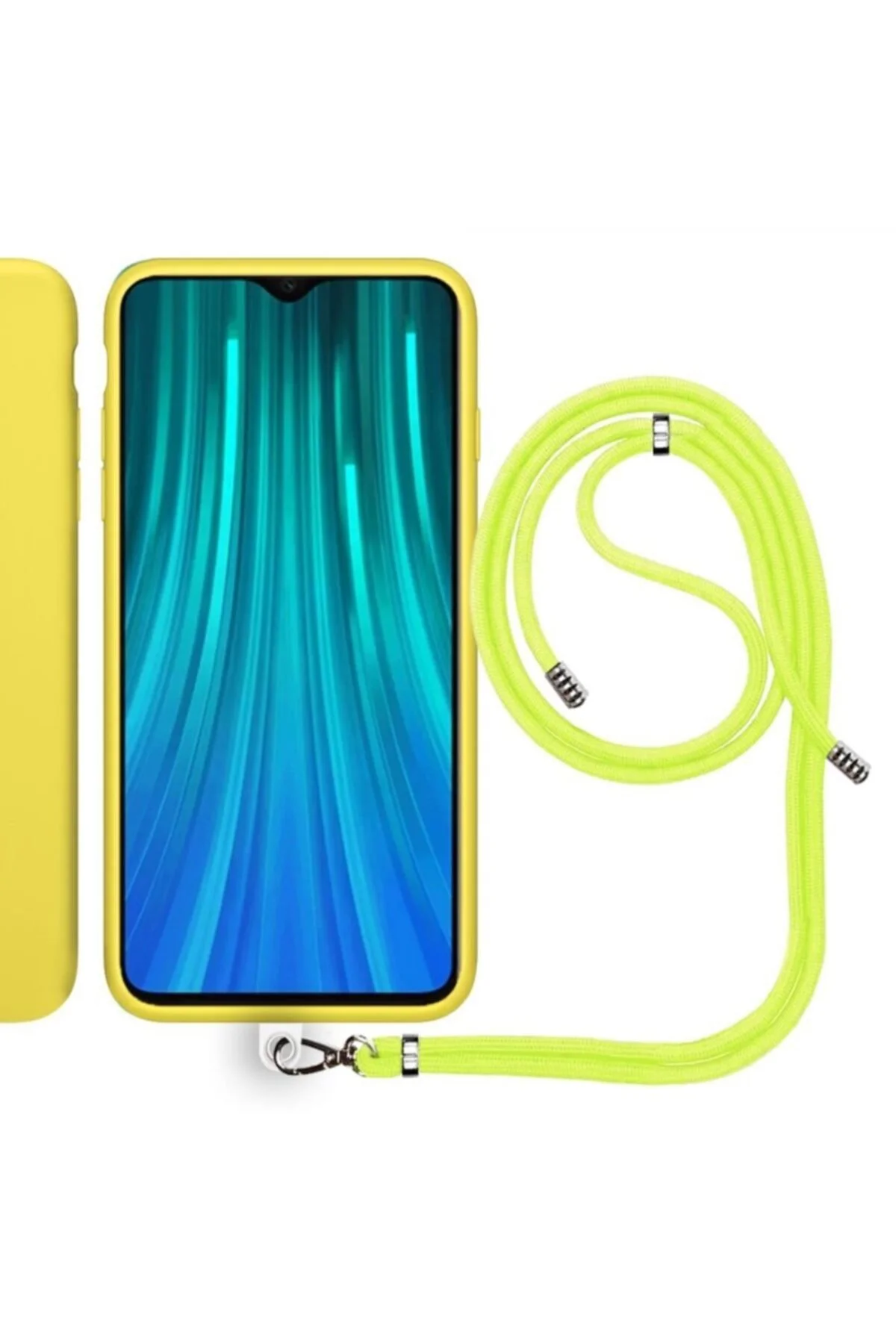 Xiaomi Redmi Note 8 Pro Ip Askılı Silikon Kılıf Sarı