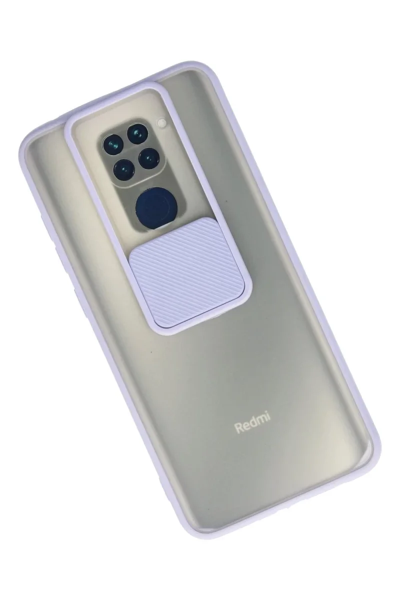 Xiaomi Redmi Note 9 Kılıf Palm Buzlu Kamera Sürgülü Silikon - Lila Xiaomi Redmi Note 9 Kılıf Palm Buzlu Kamera Sürgülü Silikon - Lila