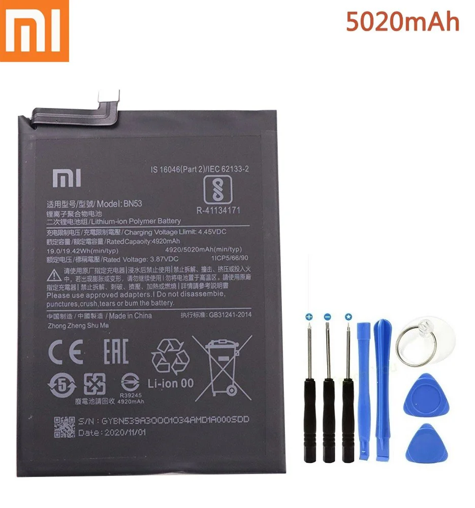 XİAOMİ REDMİ NOTE 9 PRO Batarya Pil ve Tamir Seti BN53 XİAOMİ REDMİ NOTE 9 PRO Batarya Pil ve Tamir Seti BN53