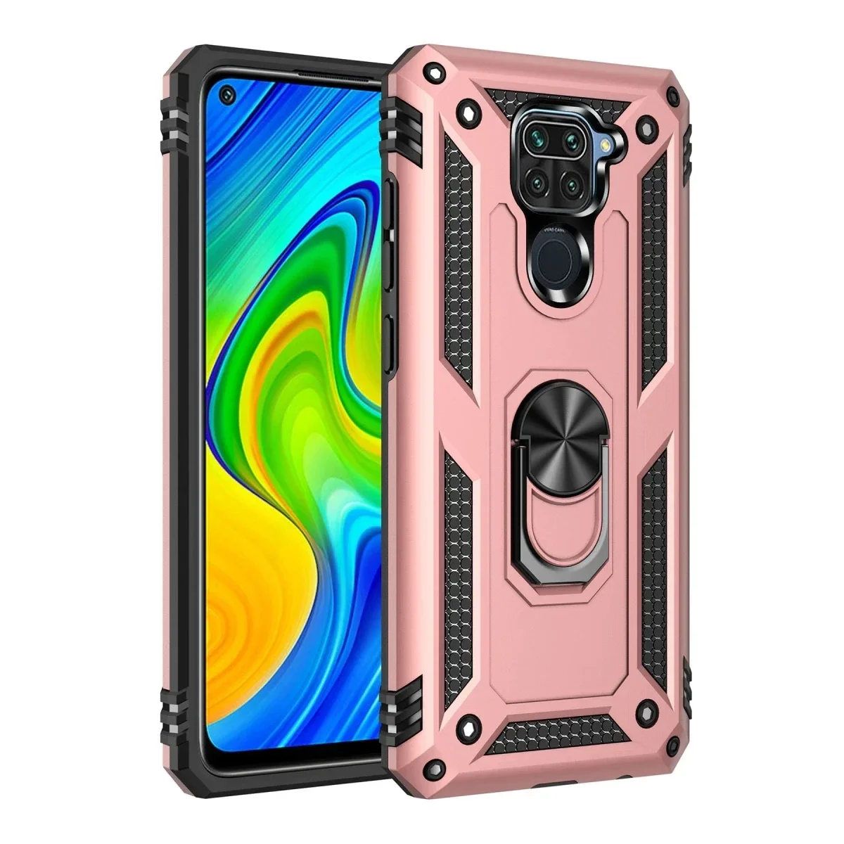 Xiaomi Redmi Note 9 Kılıf Sofya Yüzüklü Silikon Kapak - Rose Xiaomi Redmi Note 9 Kılıf Sofya Yüzüklü Silikon Kapak - Rose