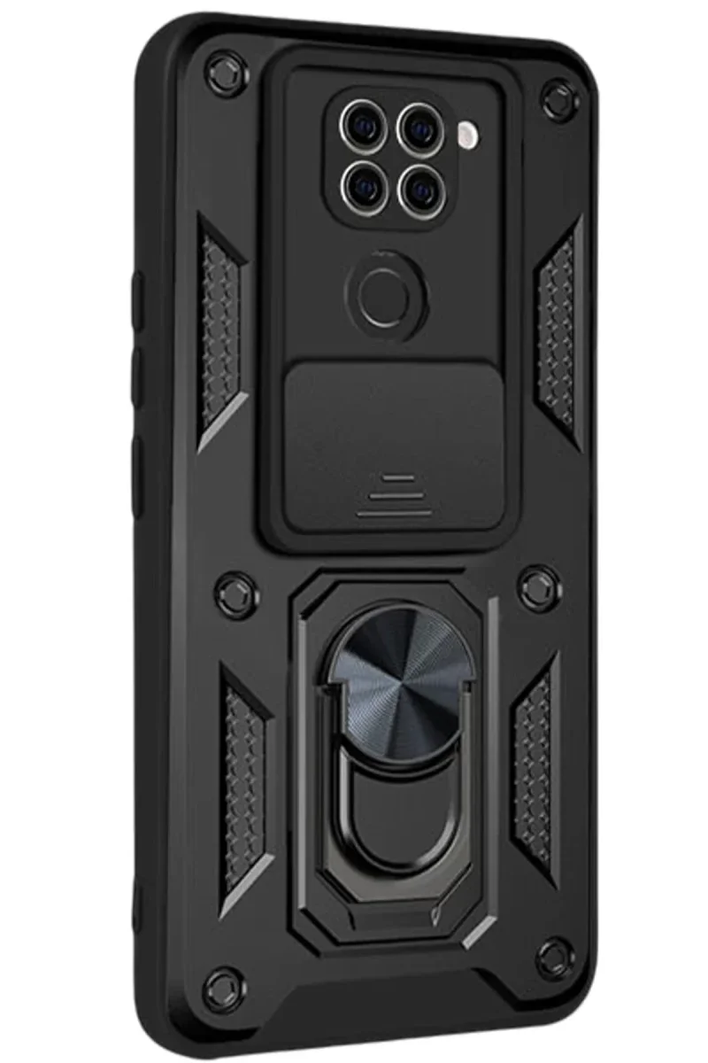 Xiaomi Redmi Note 9 4G Kılıf Pars Lens Yüzüklü Silikon - Siyah Xiaomi Redmi Note 9 4G Kılıf Pars Lens Yüzüklü Silikon - Siyah