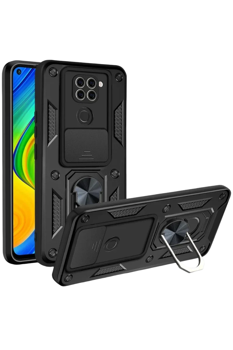 Xiaomi Redmi Note 9 4G Kılıf Pars Lens Yüzüklü Silikon - Siyah Xiaomi Redmi Note 9 4G Kılıf Pars Lens Yüzüklü Silikon - Siyah