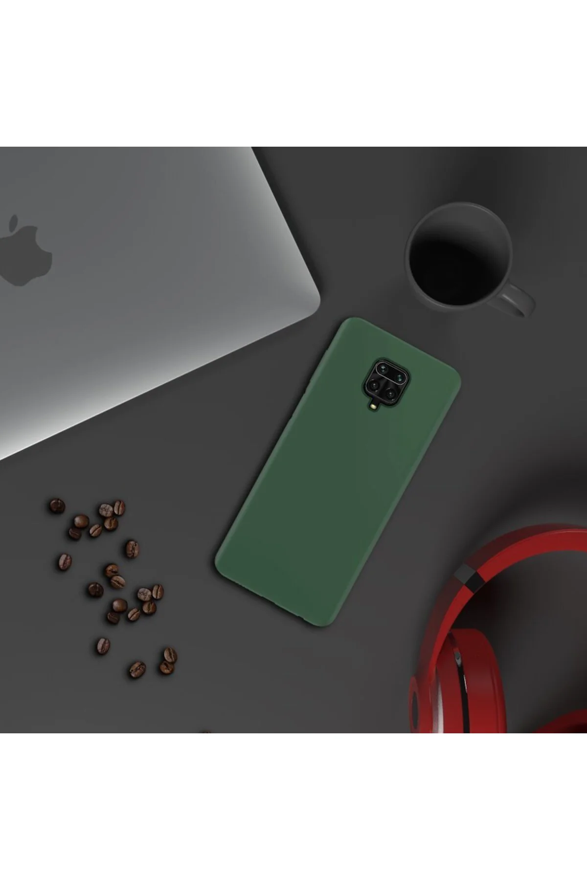 Xiaomi Redmi Note 9 Pro İnce Mat Silikon Kılıf Kırmızı
