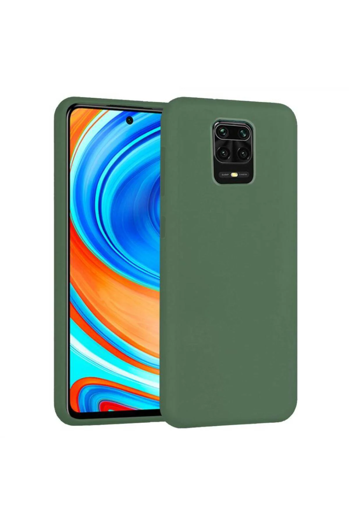 Xiaomi Redmi Note 9 Pro Max İçi Kadife Silikon Kılıf Yeşil