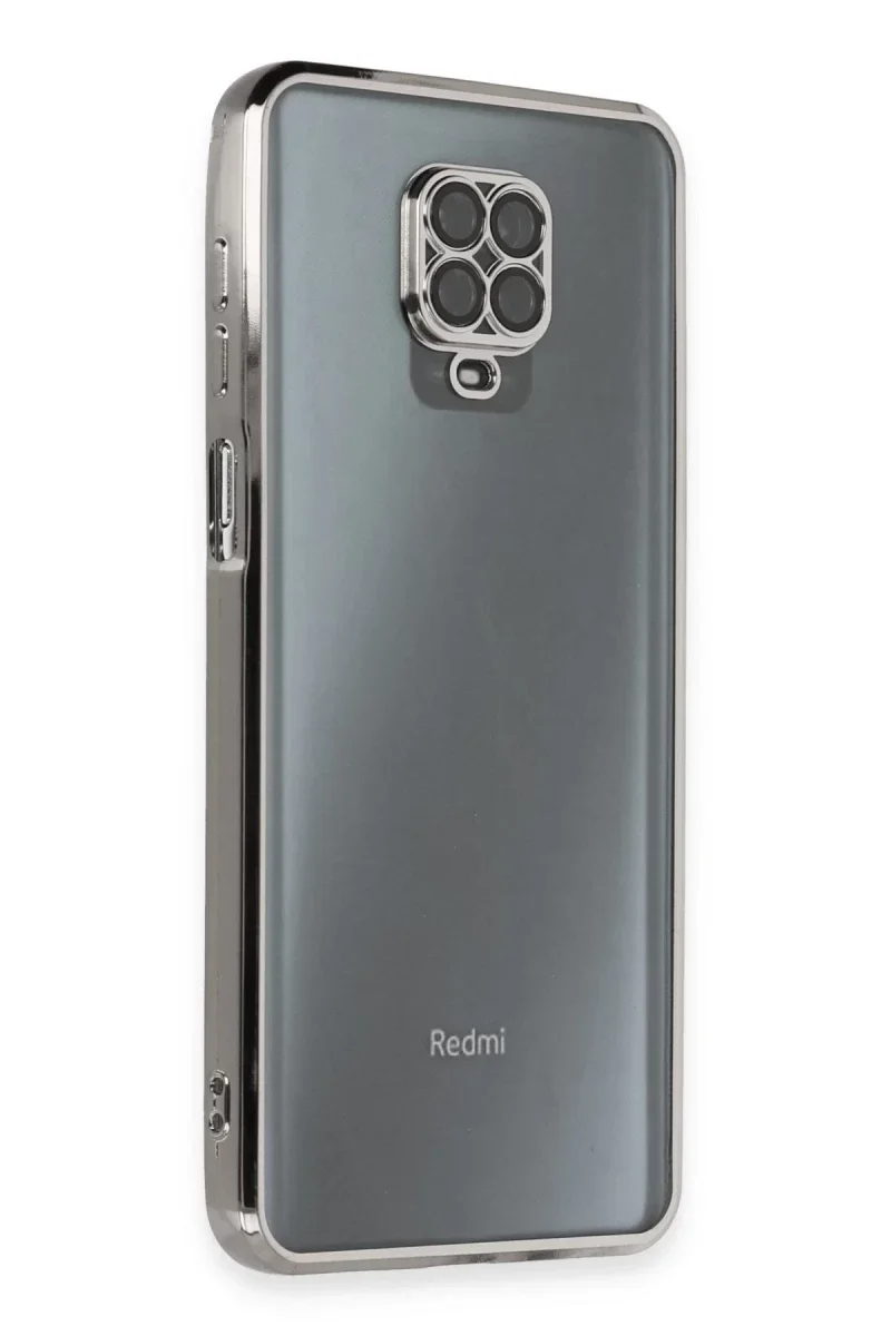 Xiaomi Redmi Note 9 Pro Kılıf Razer Lensli Silikon - Gümüş Xiaomi Redmi Note 9 Pro Kılıf Razer Lensli Silikon - Gümüş