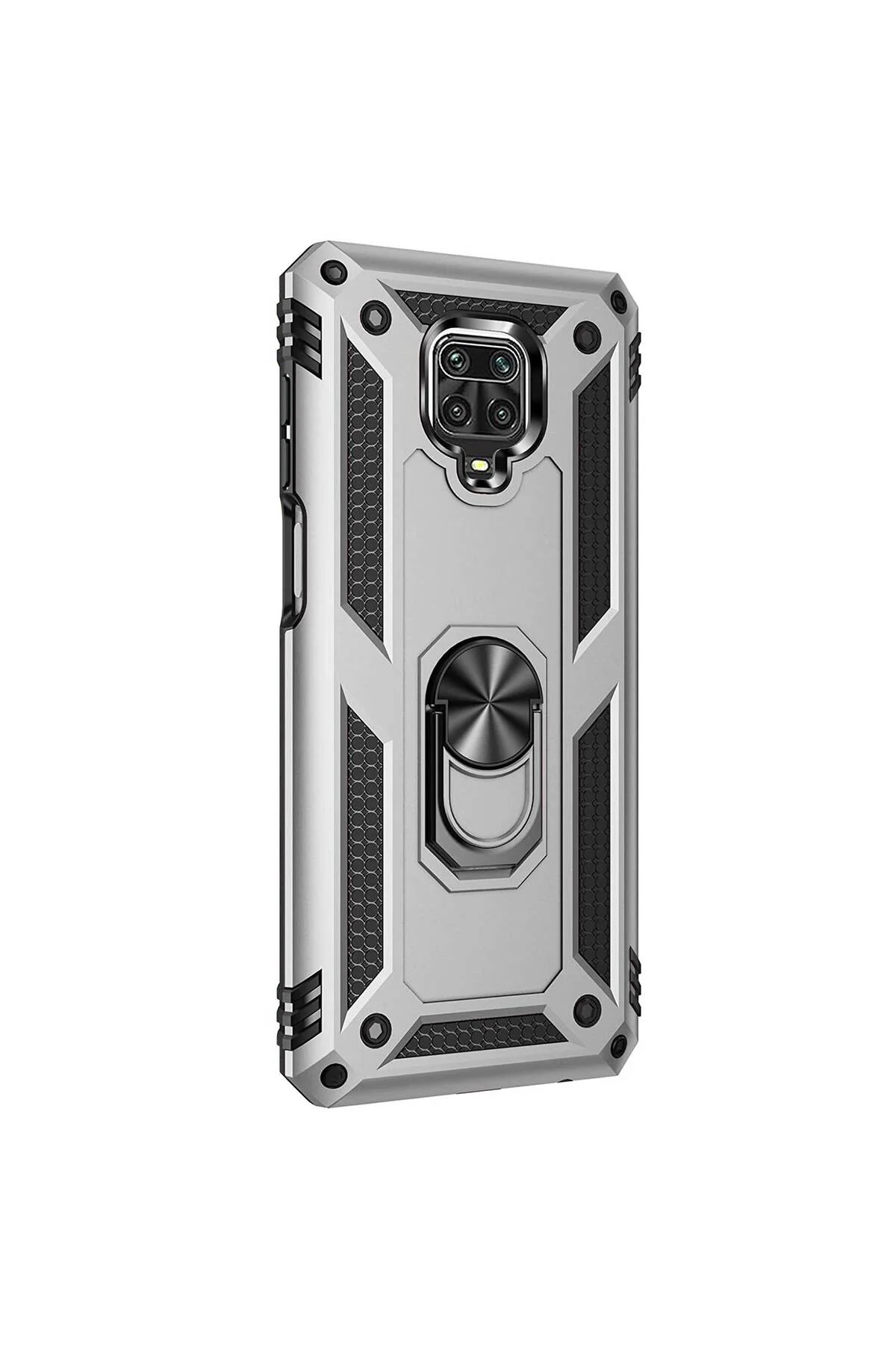 Xiaomi Redmi Note 9 Pro Max Yüzüklü Tank Kılıf Siyah