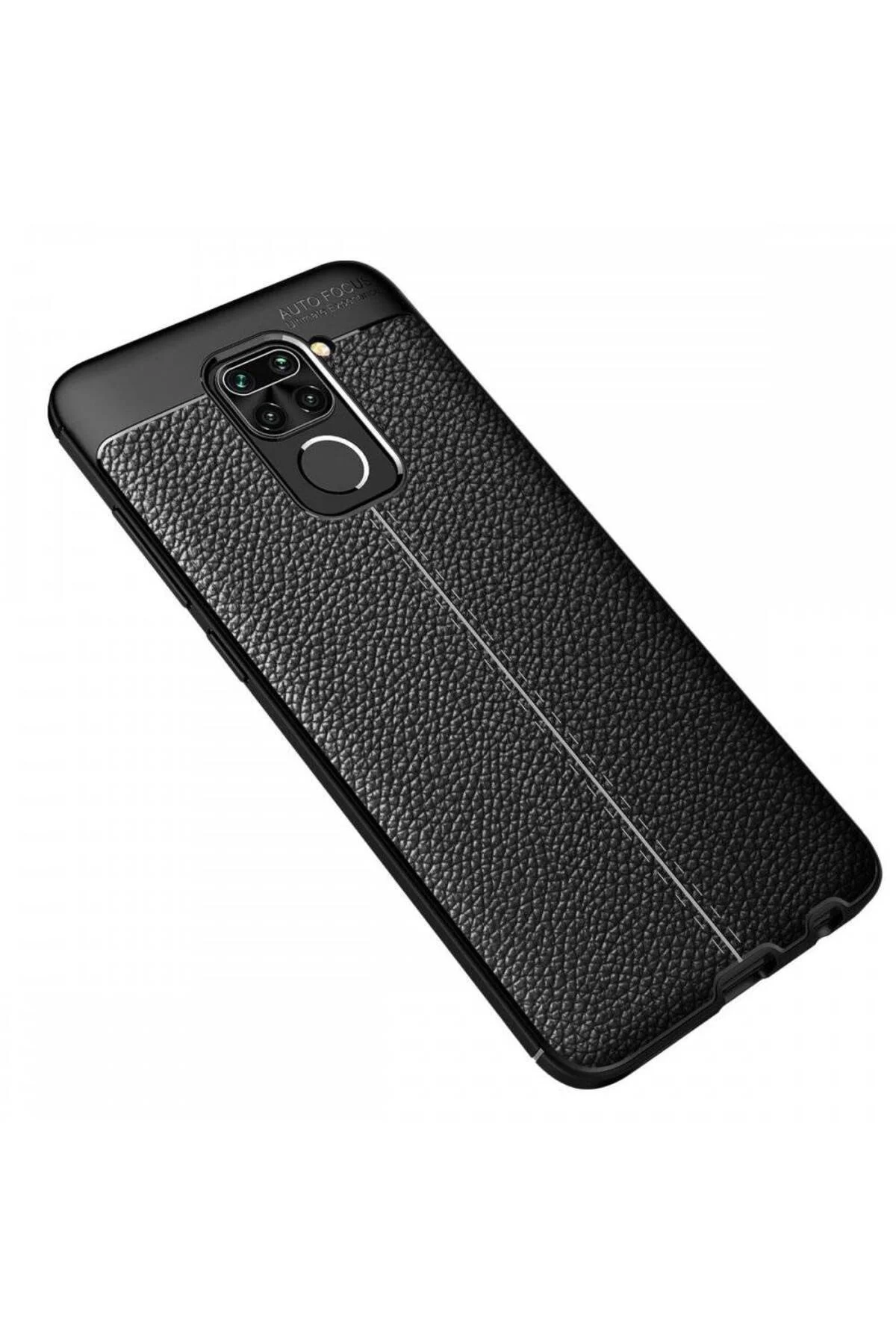 Xiaomi Redmi Note 9 Deri Görünümlü Silikon Siyah