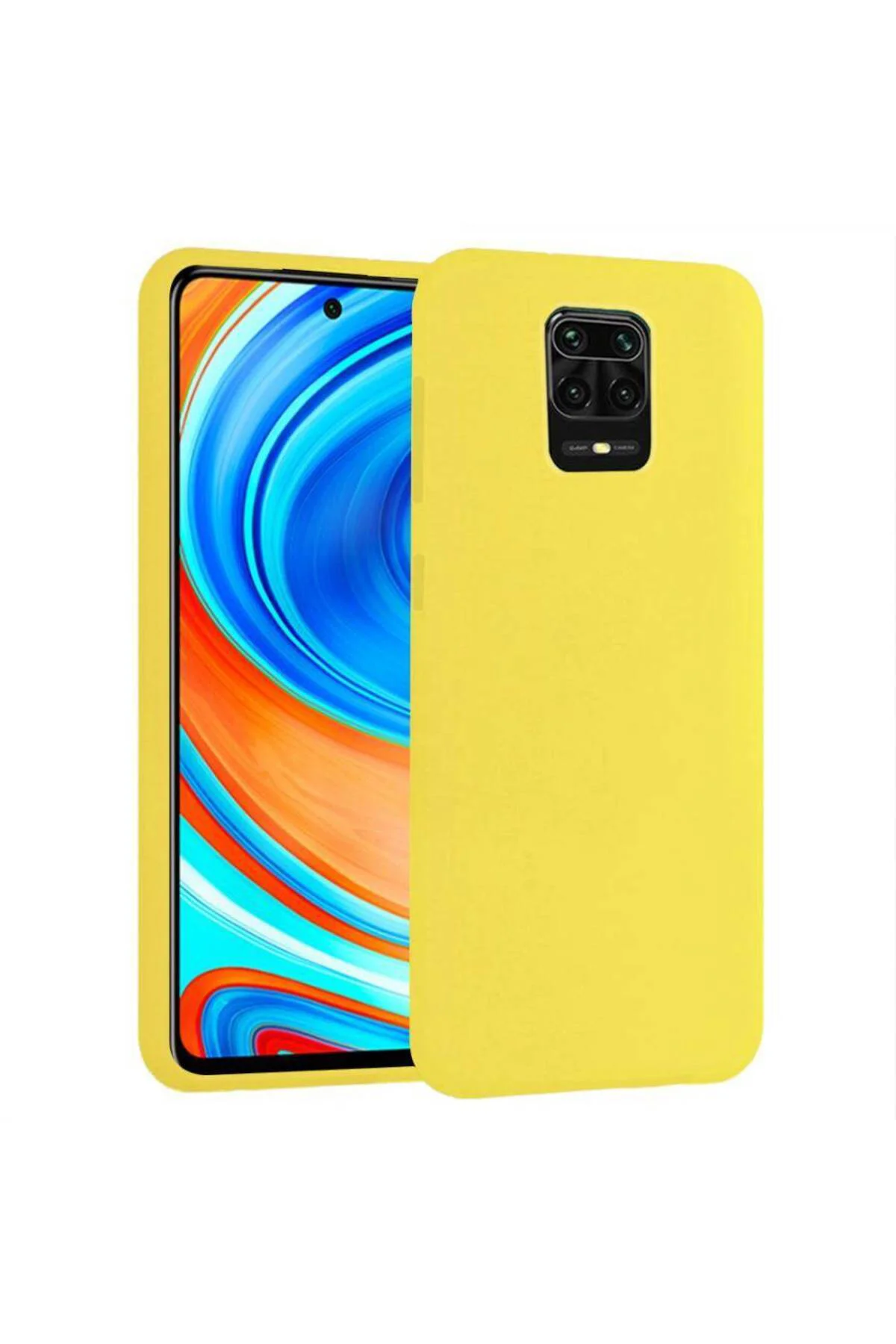 Xiaomi Redmi Note 9 Pro İçi Kadife Silikon Kılıf Sarı