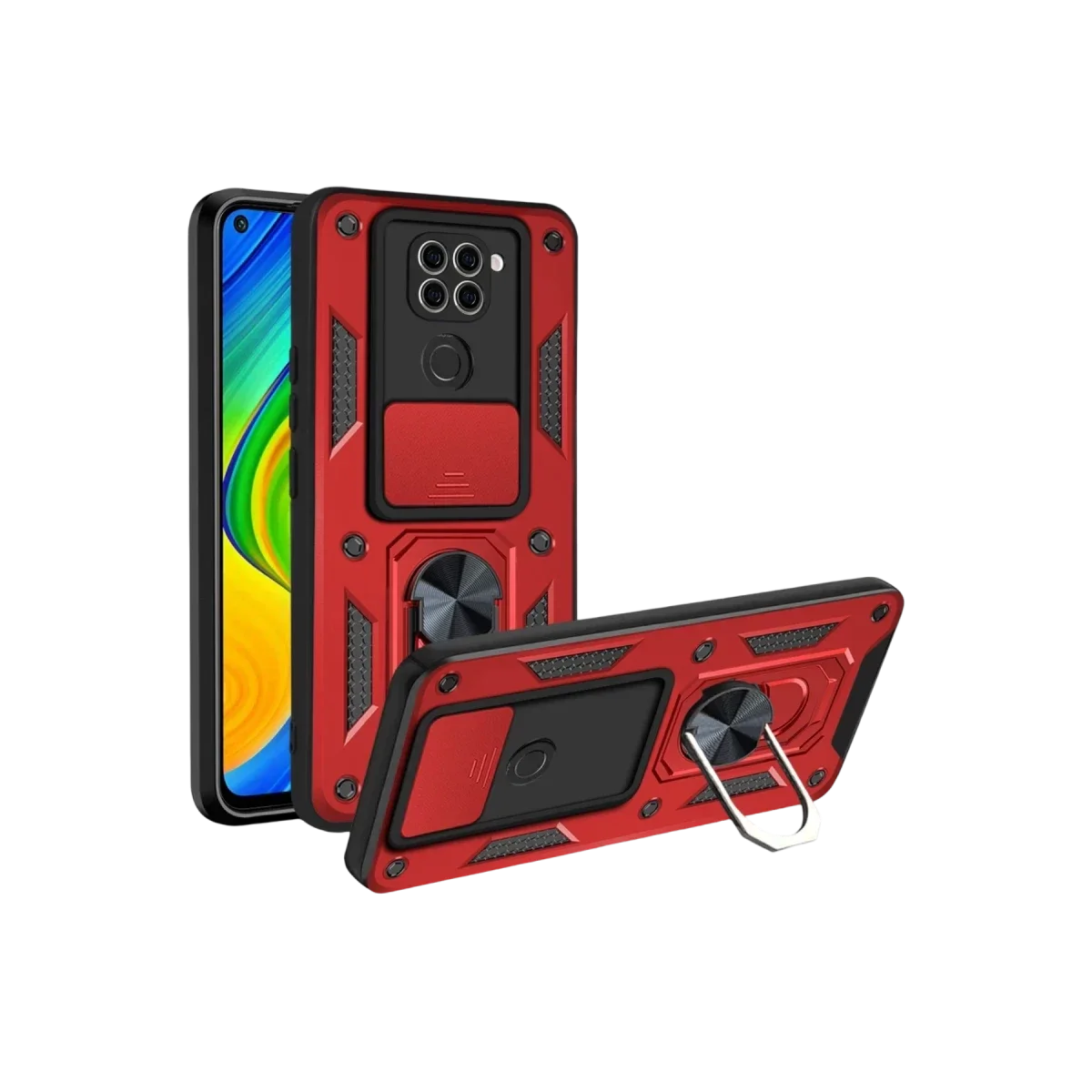 Xiaomi Redmi Note 9 4G Kılıf Pars Lens Yüzüklü Silikon - Kırmızı Xiaomi Redmi Note 9 4G Kılıf Pars Lens Yüzüklü Silikon - Kırmızı