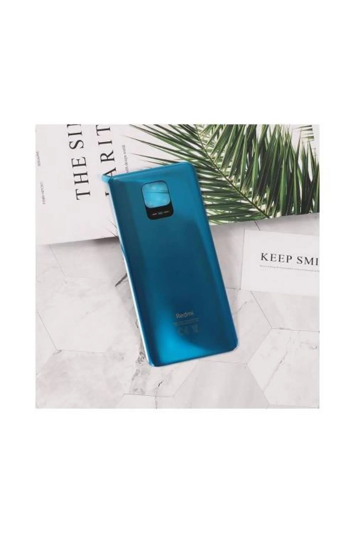 Xiaomi Redmi Note 9 Pro / Note 9S Arka Pil Batarya Kapak Cam Mavi