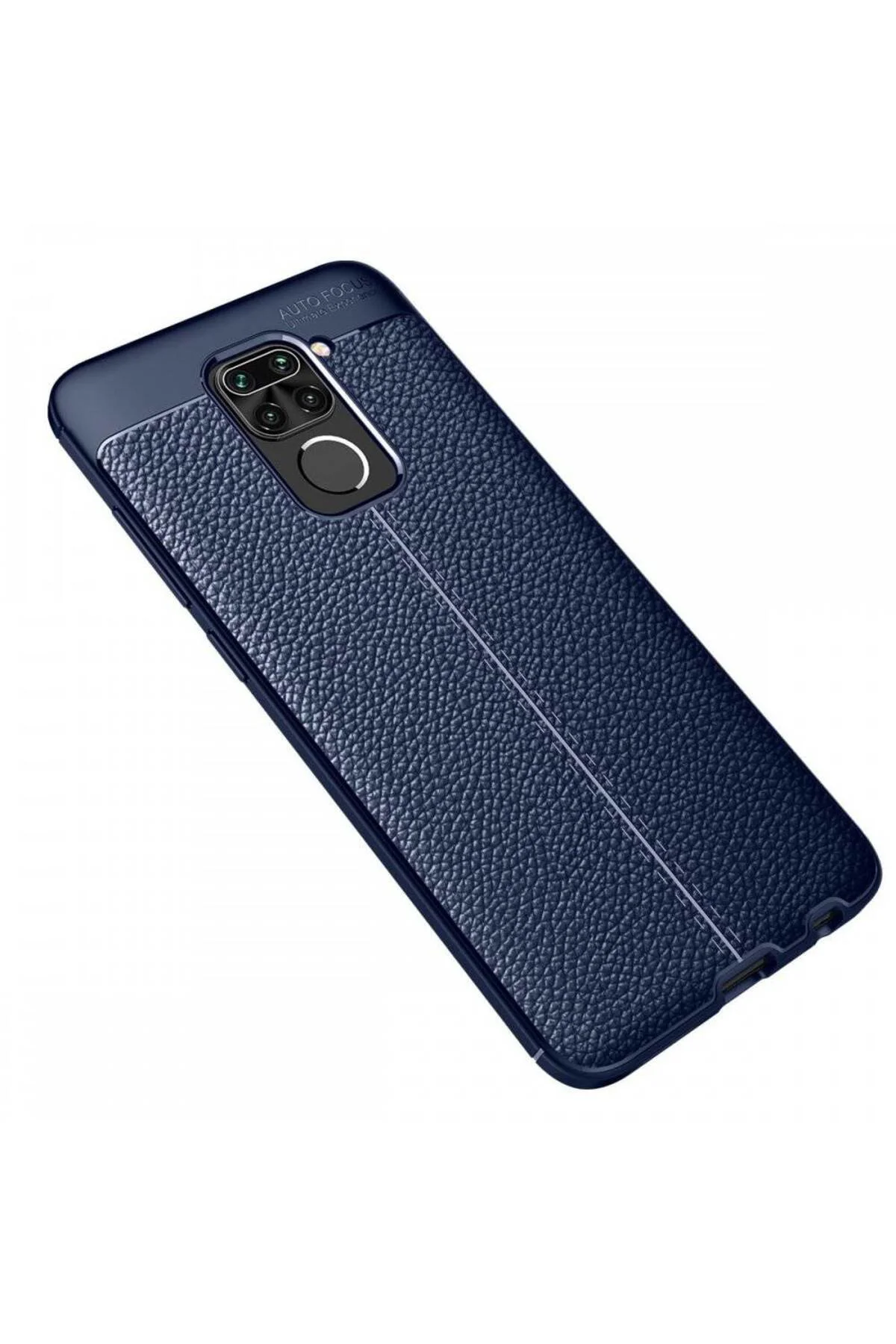 Xiaomi Redmi Note 9 Deri Görünümlü Silikon Lacivert