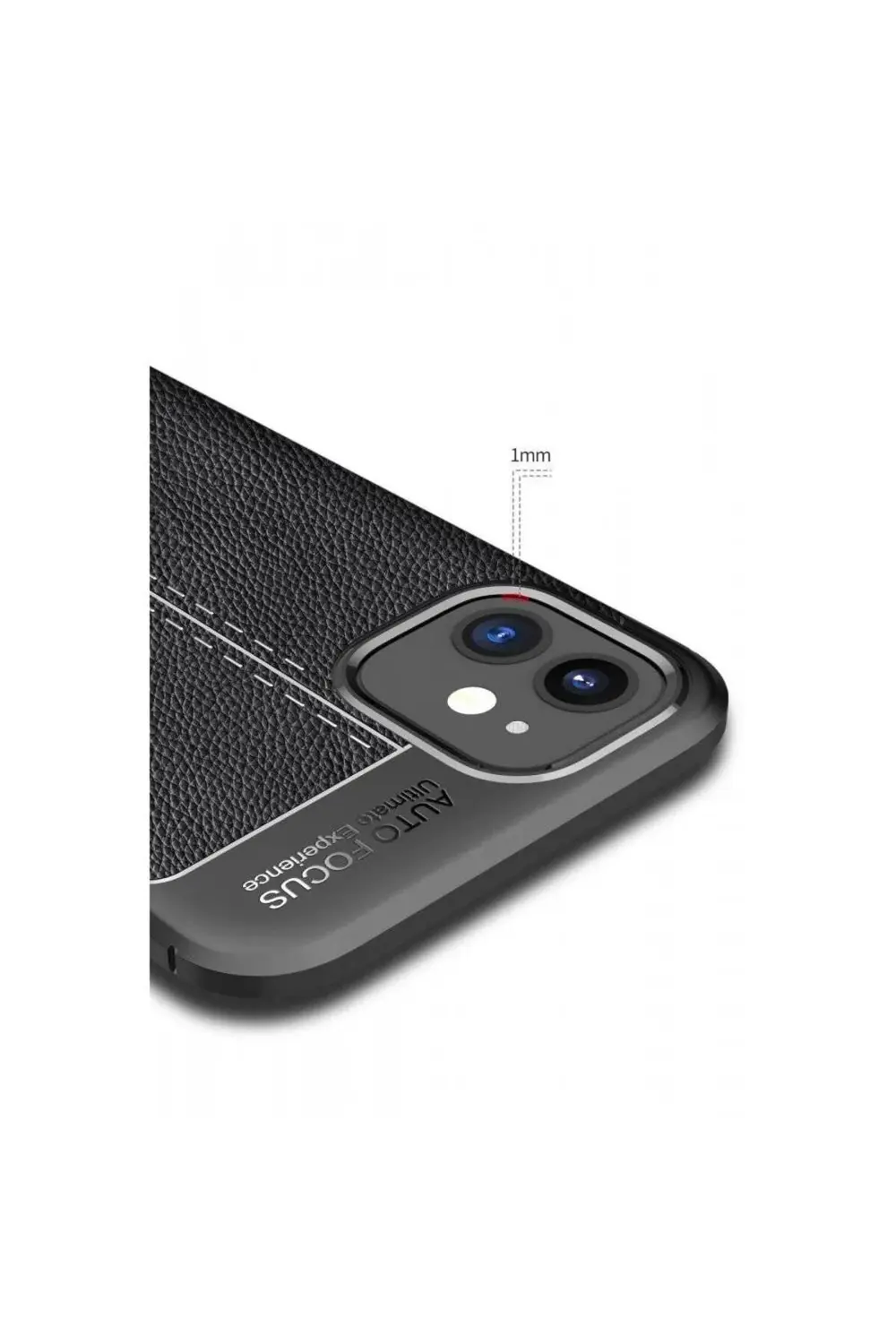 Xiaomi Redmi Note 9S Deri Görünümlü Silikon Siyah