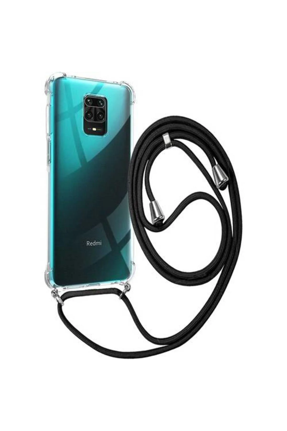 Xiaomi RedMi Note 9S Askılı İpli Şeffaf Tank Kılıf