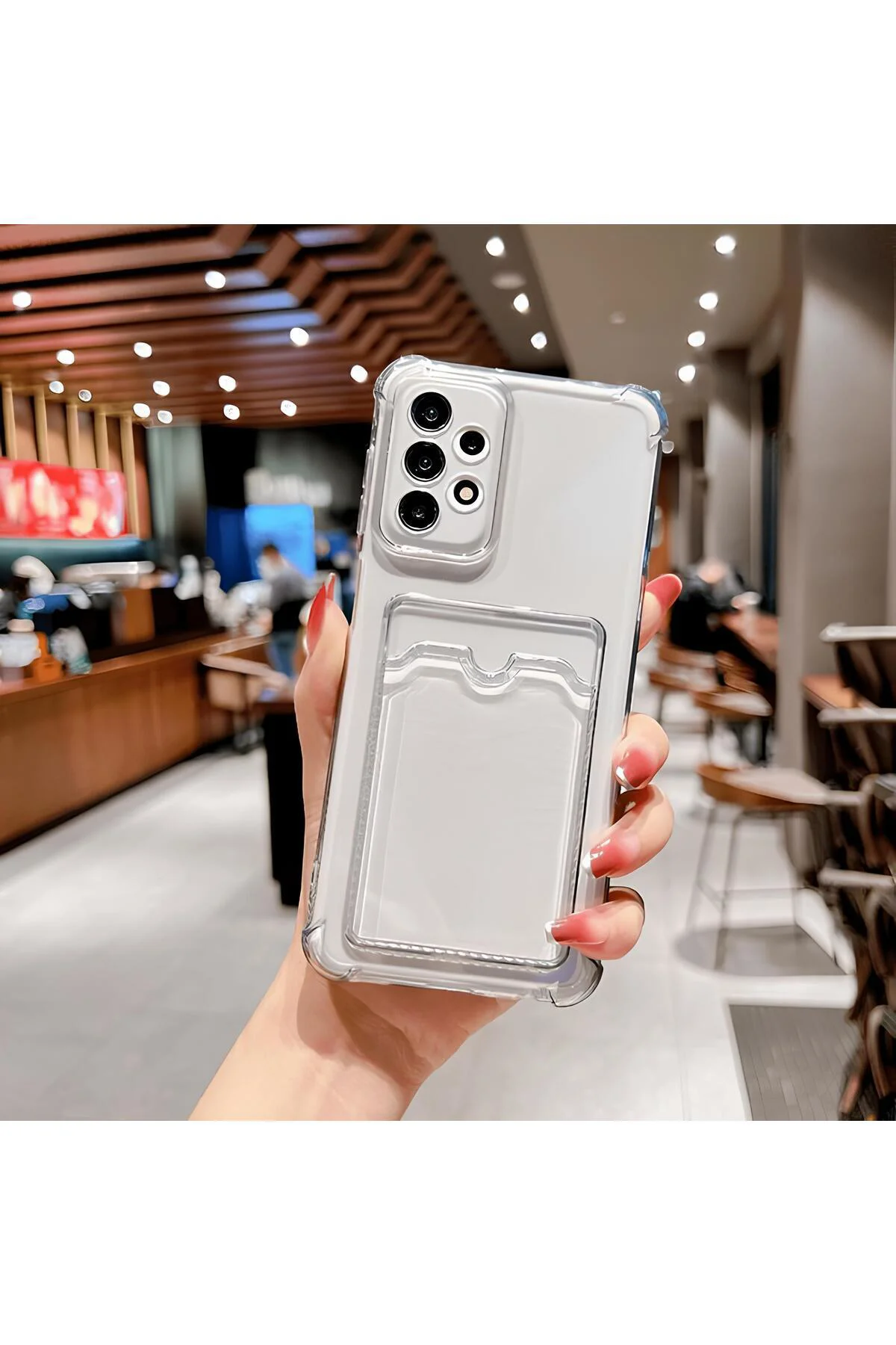 Xiaomi Redmi Note 9S Transparent Kartlıklı Antişok Kılıf Şeffaf
