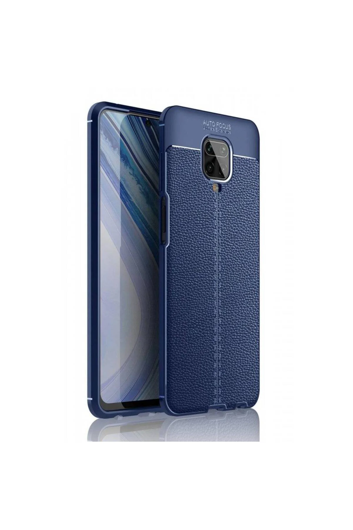 Xiaomi Redmi Note 9S Deri Görünümlü Silikon Lacivert