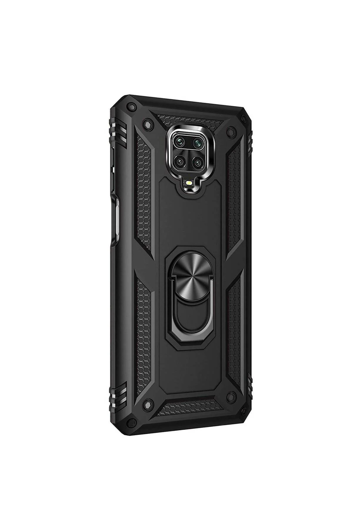 Xiaomi Redmi Note 9S Yüzüklü Tank Kılıf Siyah
